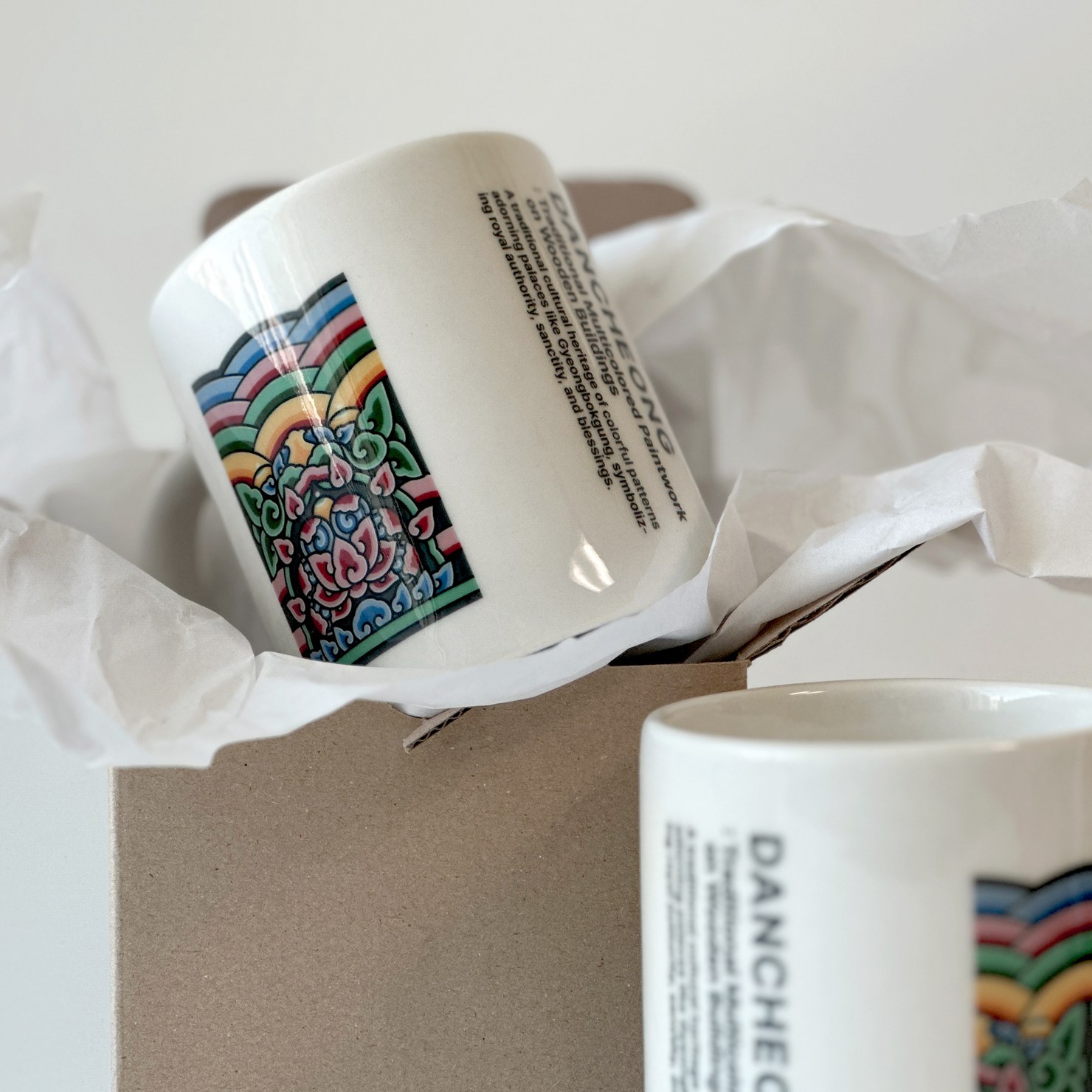 Dancheong Mug – Gyeongbokgung Palace Lotus Pattern Ceramic Cup