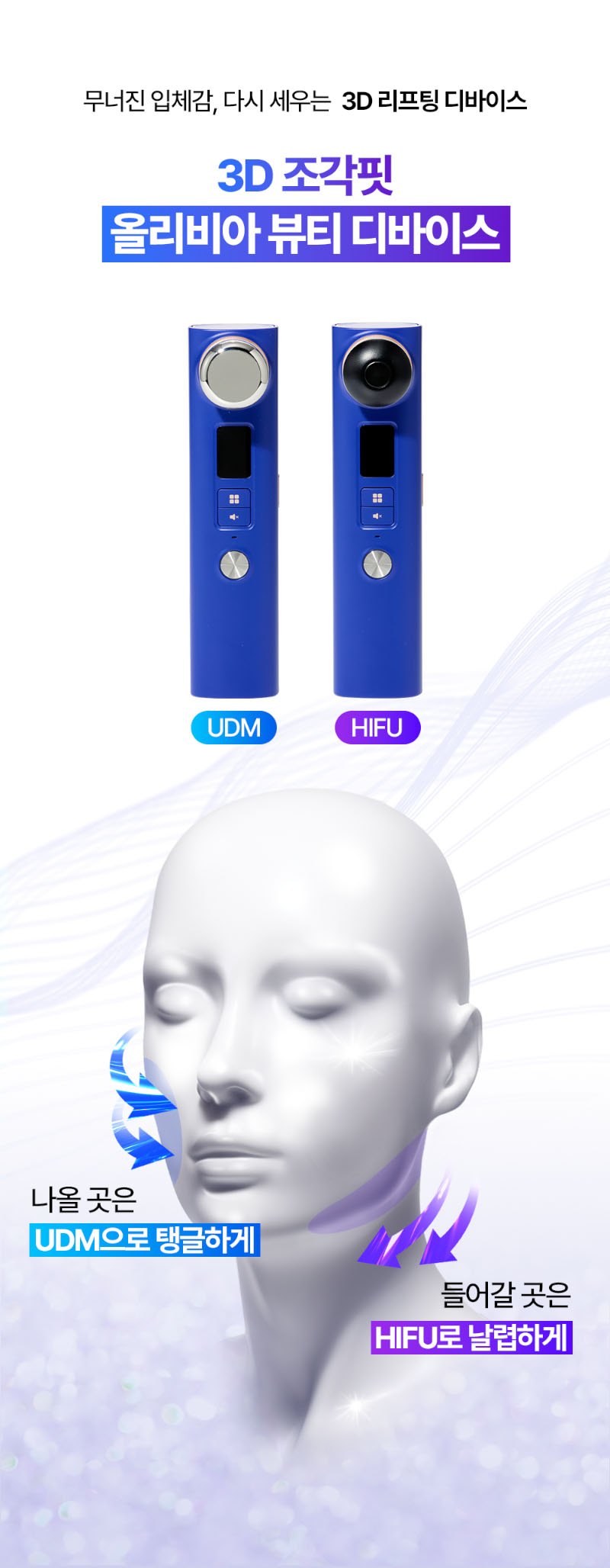 물방울초음파 LDM 하이푸초음파 HIFU 가정용 홈케어 디바이스 올리비아 더올리어 S1 고출력 디바이스