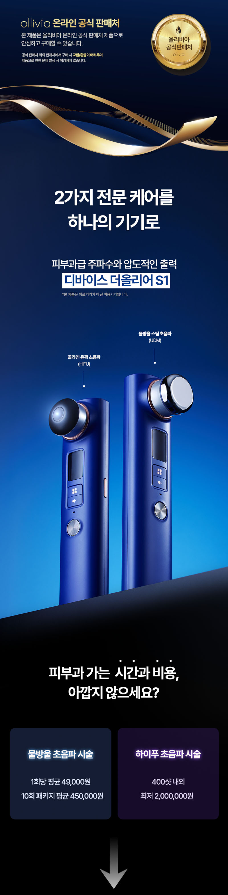 물방울 초음파 하이푸 초음파 울쎄라 피부과 시술 더올리어 S1 올리비아 디바이스