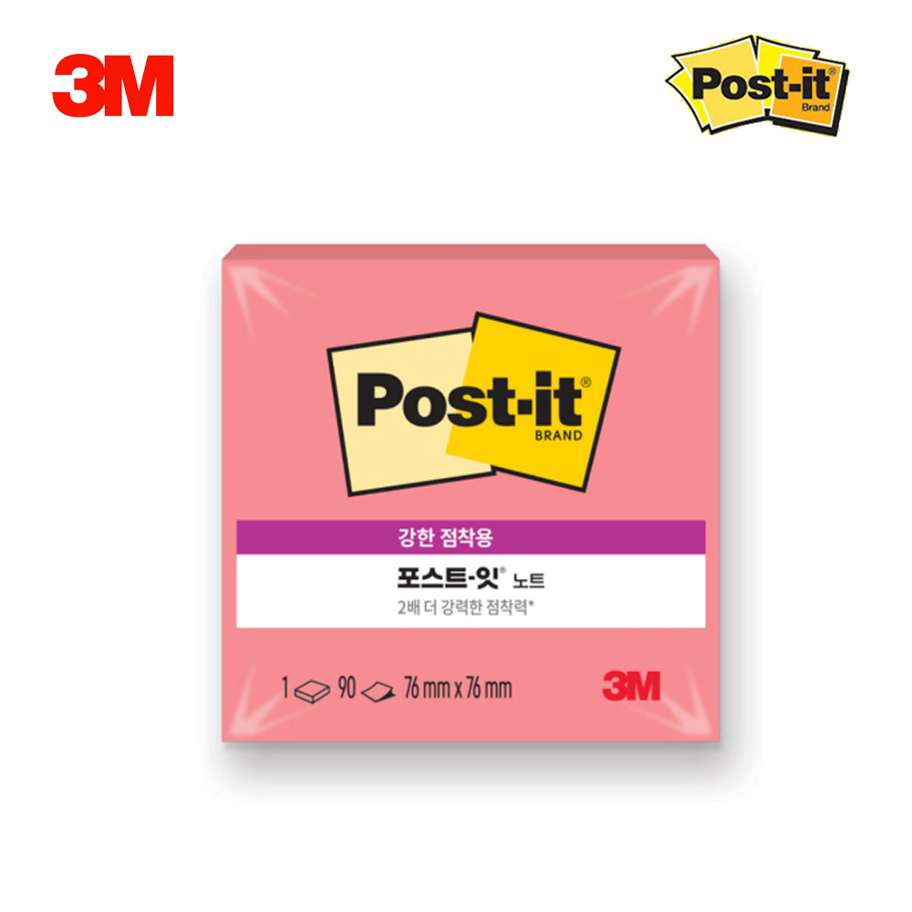 3M 포스트잇 강한점착용 노트 SSN 654 뉴컬러 76x76mm