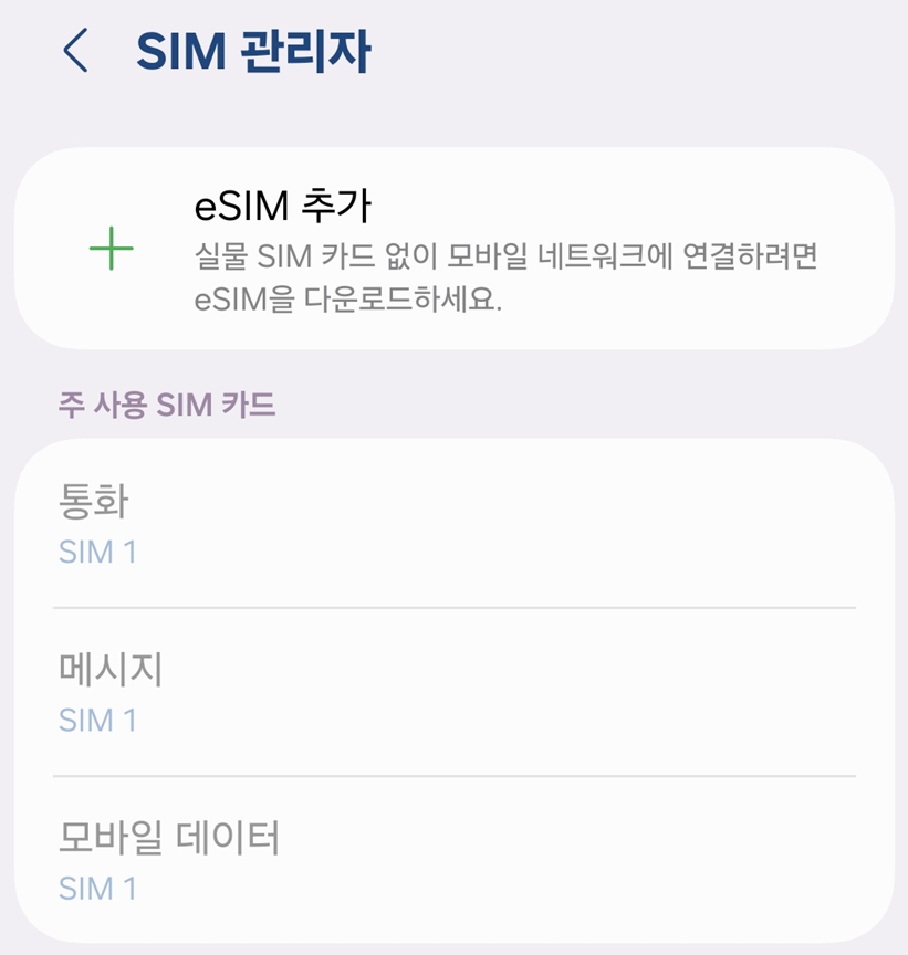 sim 설정