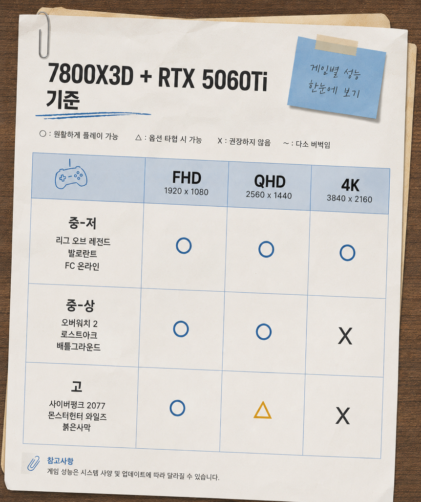 [카드결제]특가PC 56번 라이젠 7800X3D + RTX 5060Ti 8GB 인기 TOP3★