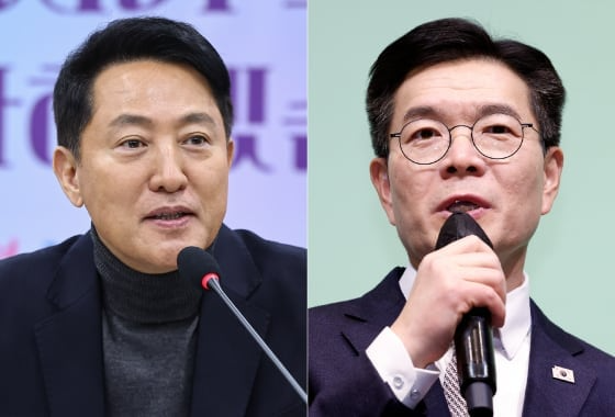 오세훈 서울시장과 정원오 전 성동구청장. /뉴스1