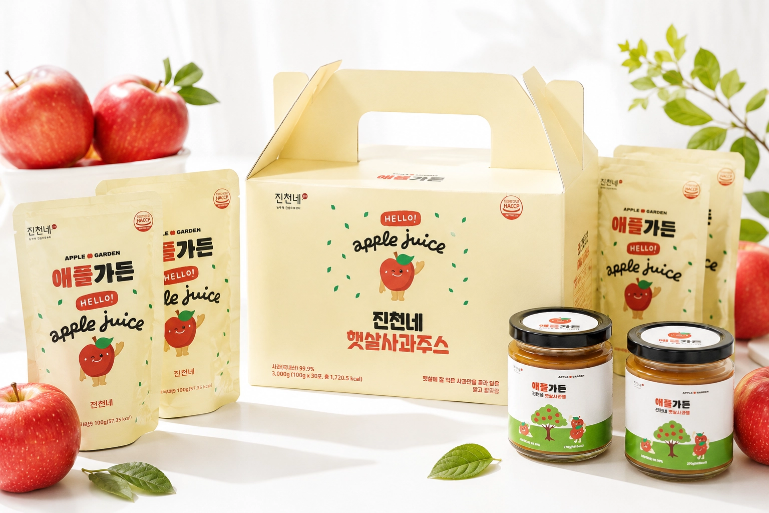 진천 사과 패키지 디자인