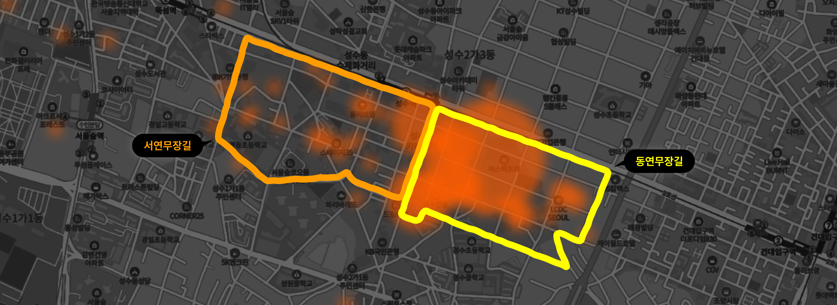 2025년 5월 성수동 팝업스토어 오픈 공간 히트맵