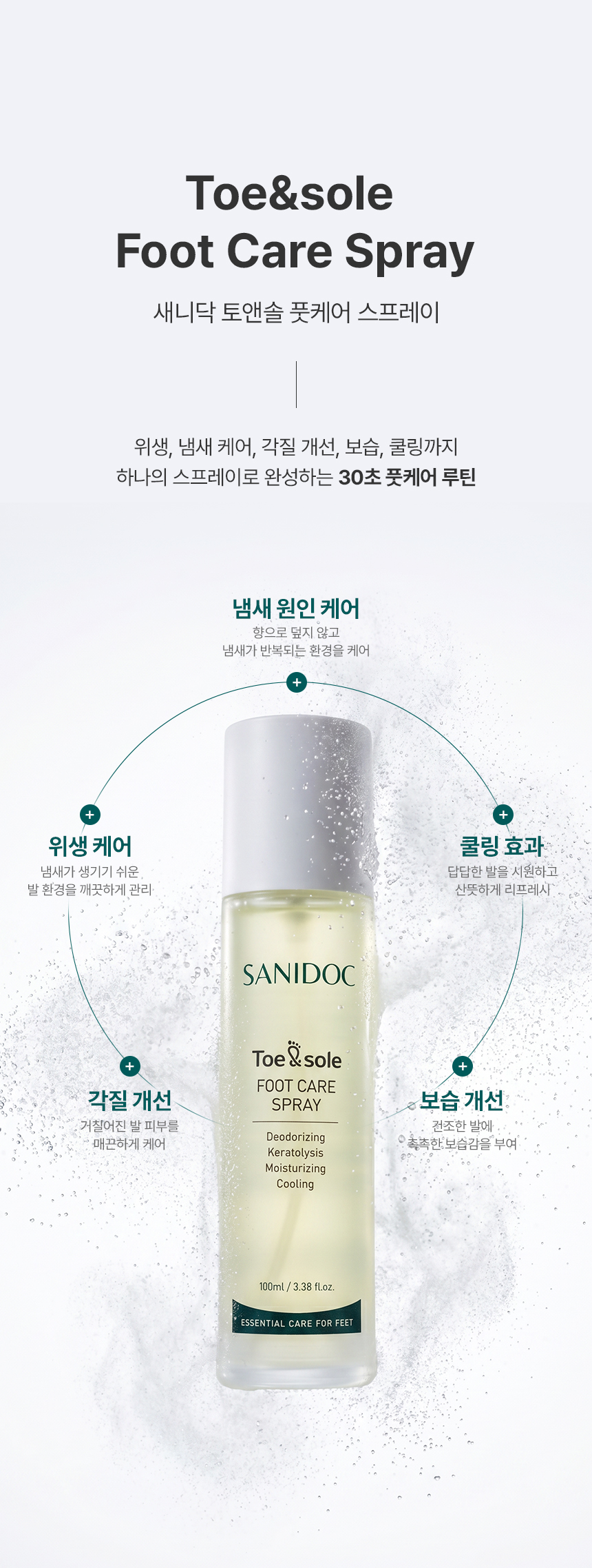 새니닥 토앤솔 풋케어 스프레이 티트리레몬그라스, 100ml, 1개