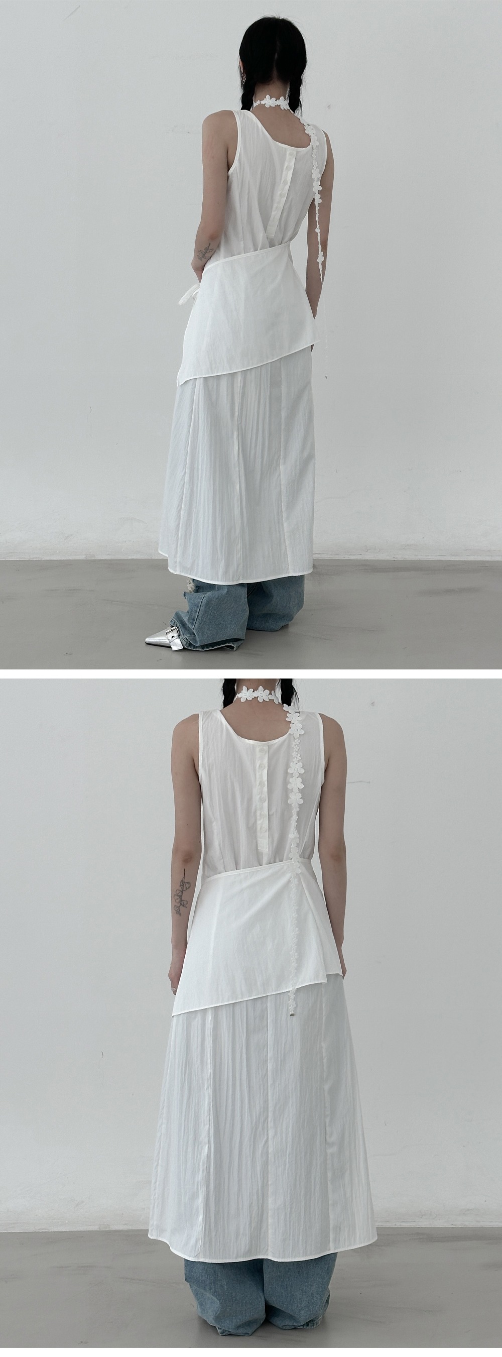 긴 드레스 모델 착용 이미지-S1L5