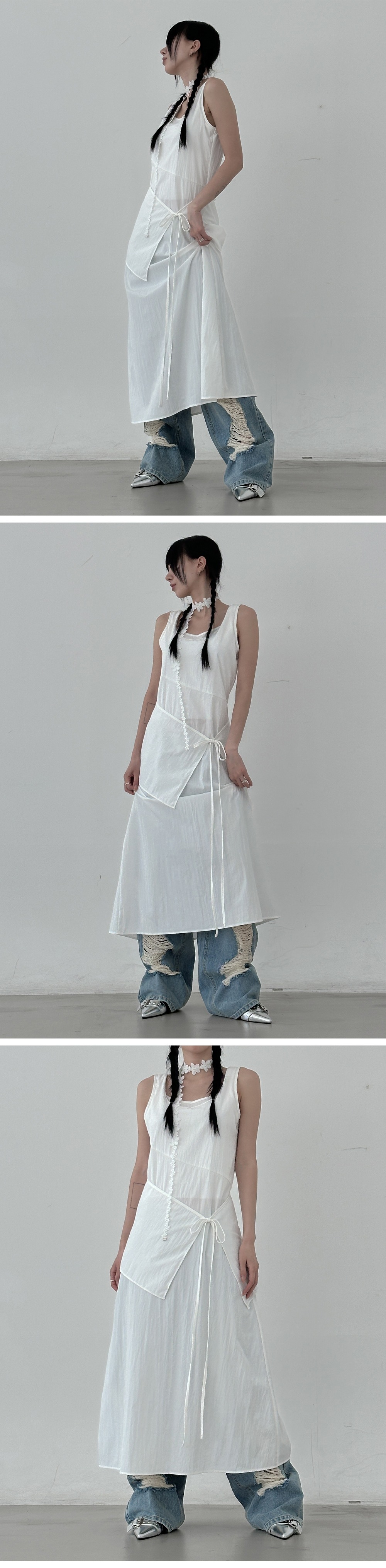 긴 드레스 카키 색상 이미지-S1L4