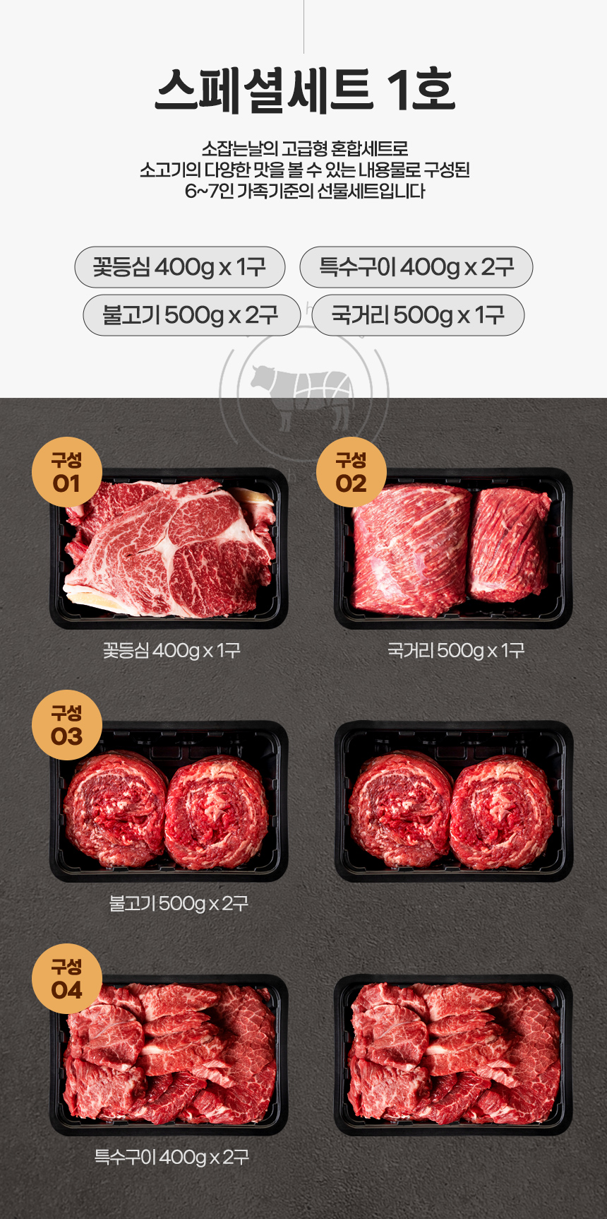 [횡성한우선물세트] 스페셜세트 1호 (횡성 소잡는날 한우 1+, 1++)