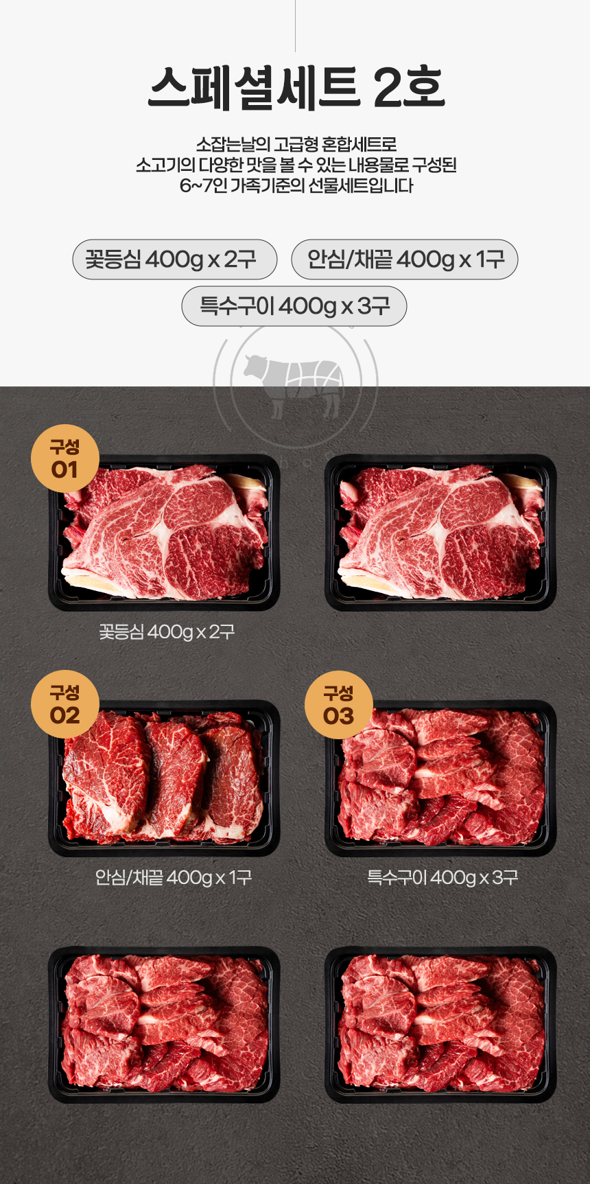 [횡성한우선물세트] 스페셜세트 2호 (횡성 소잡는날 한우 1+, 1++)