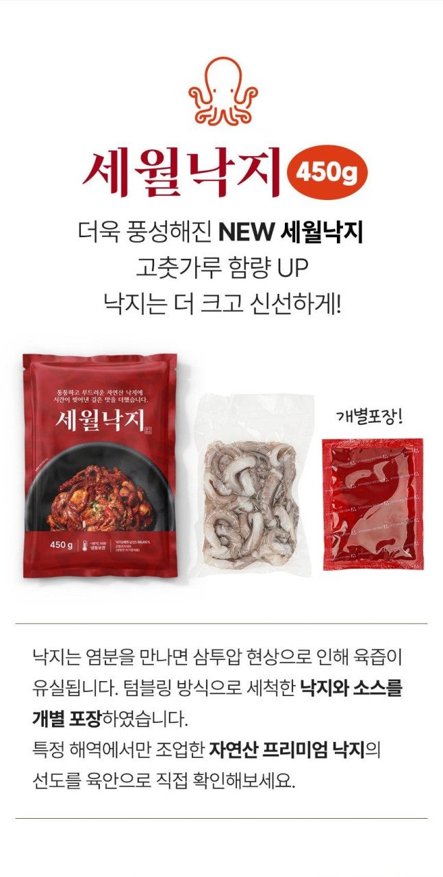 세월낙지 450g (2~3인분) 낙지볶음 밀키트