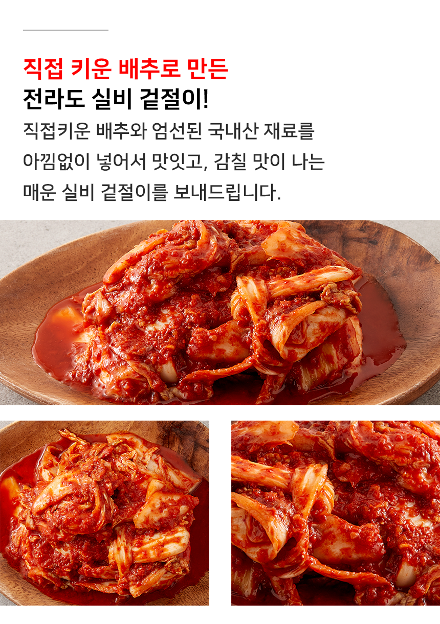 [산지직송] 무안 맛있게 매운 전라도 실비 겉절이 2kg 3kg