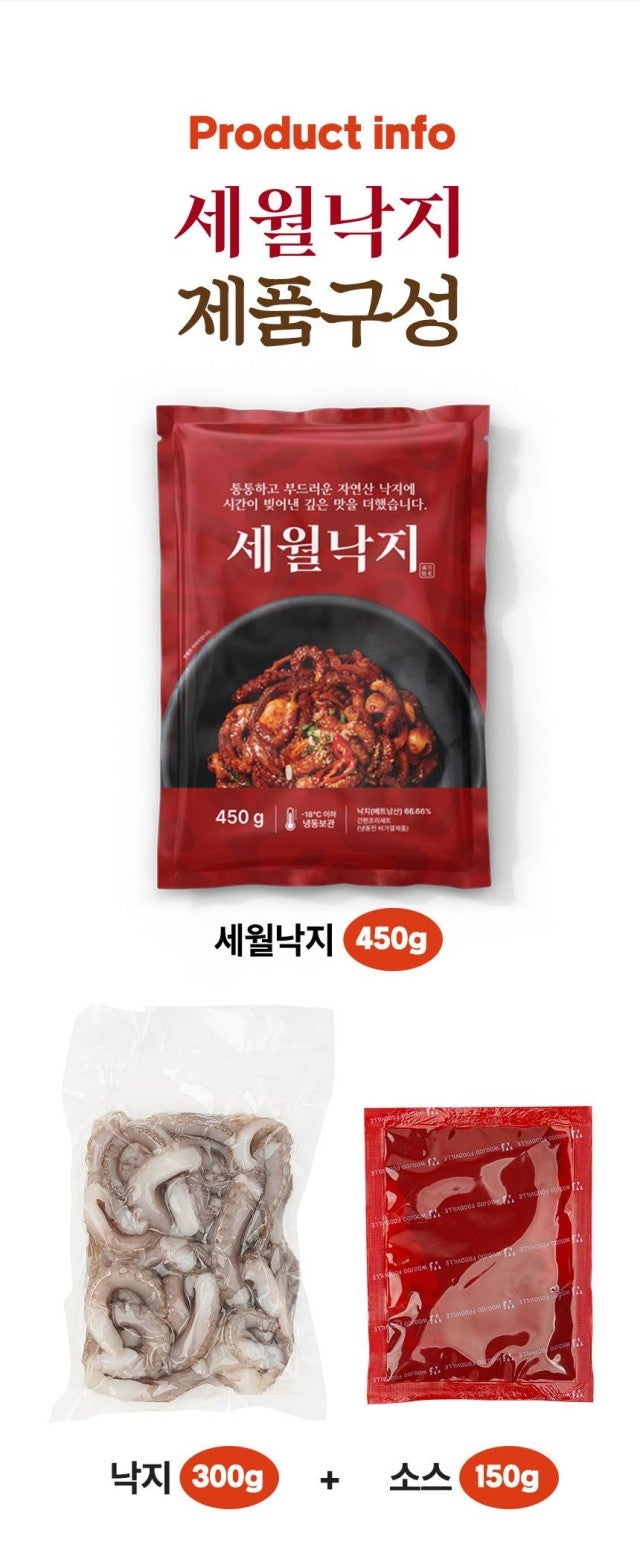 세월낙지 450g (2~3인분) 낙지볶음 밀키트