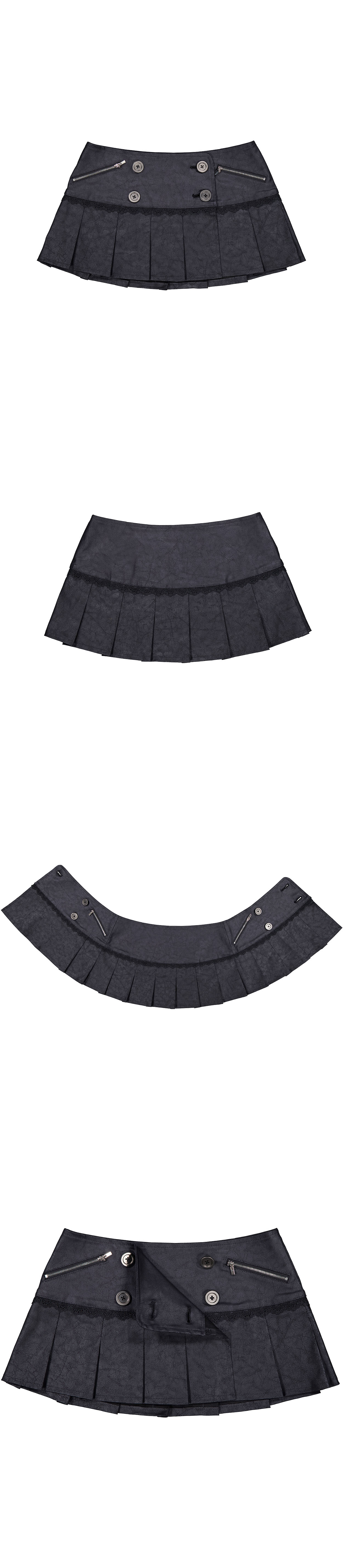 5/8 예약배송 Double Button Pleated Skirt (BLACK)