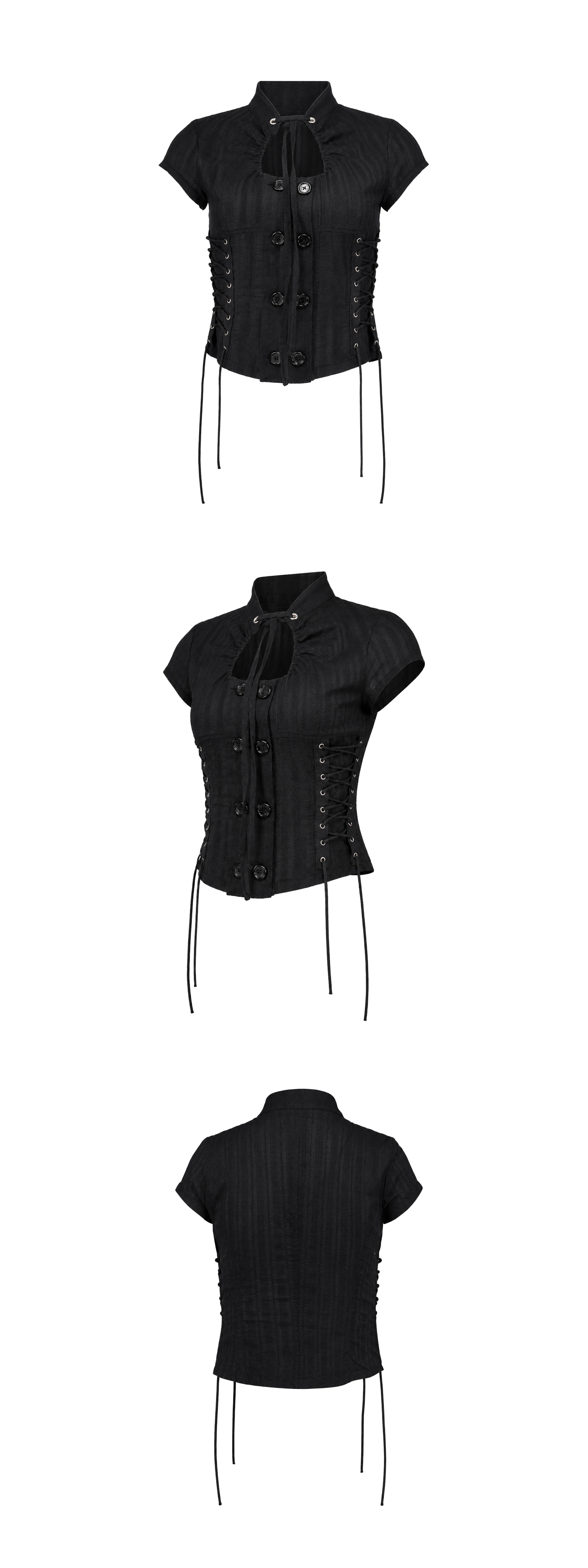 7/8 예약배송 Double Lace Up Blouse (BLACK)