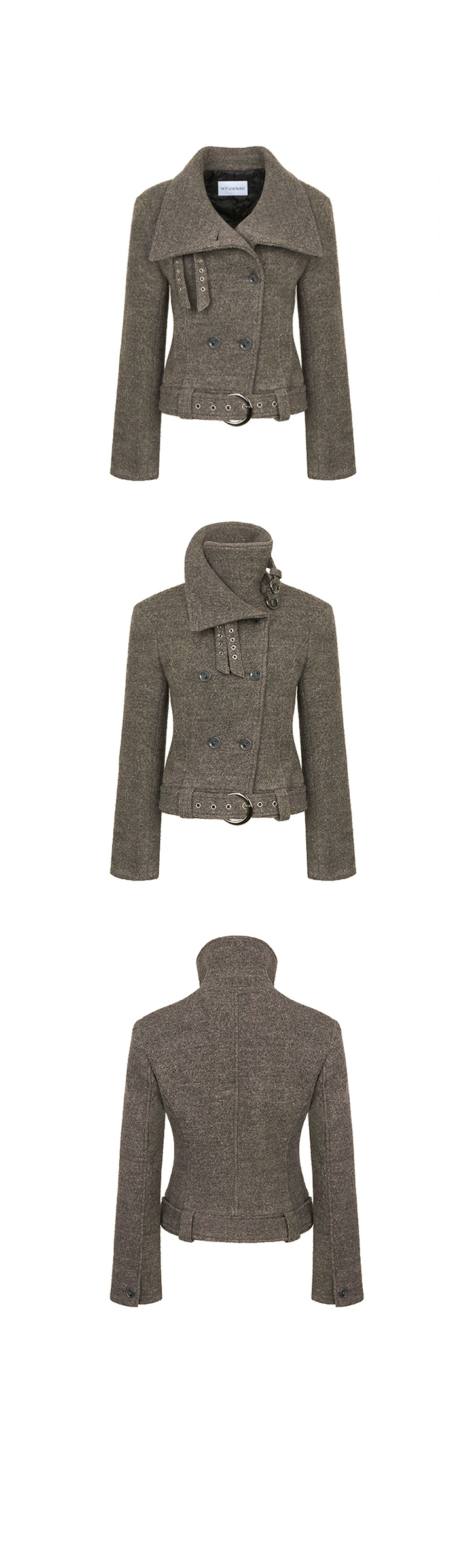 9/30 예약배송 Double Belted High-Neck Coat (BROWN)