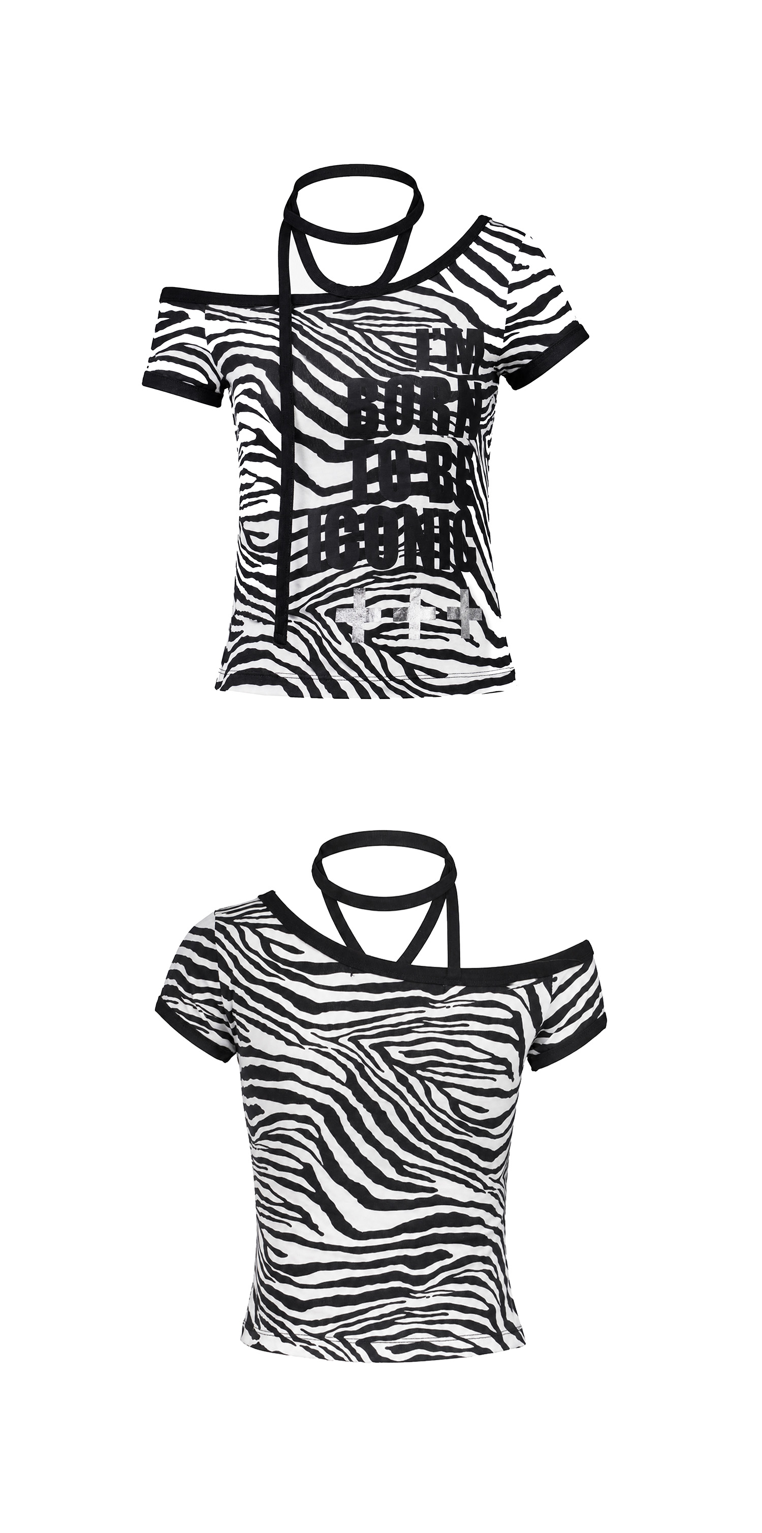 One Shoulder Ringer Top (ZEBRA)