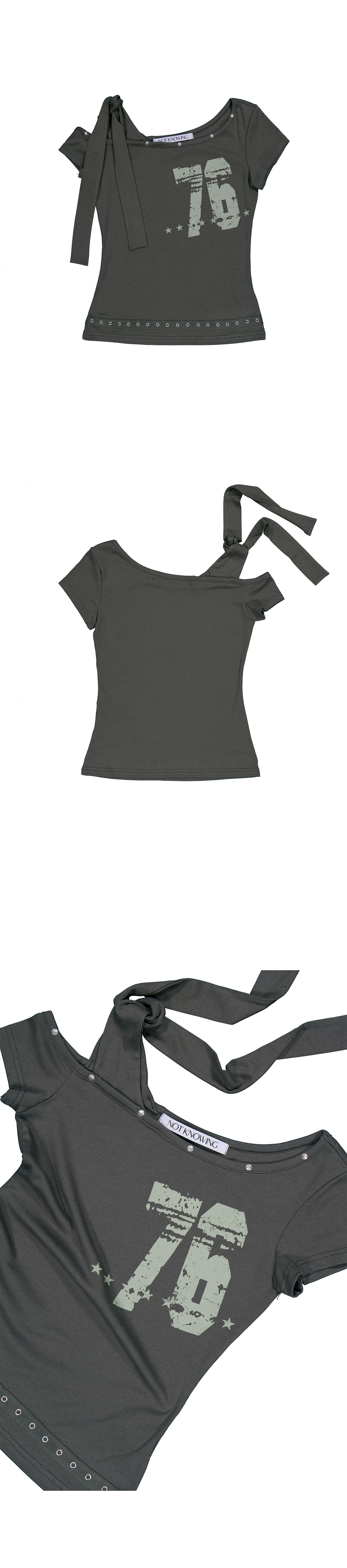 Tied One Shoulder 76 Top (KHAKI)