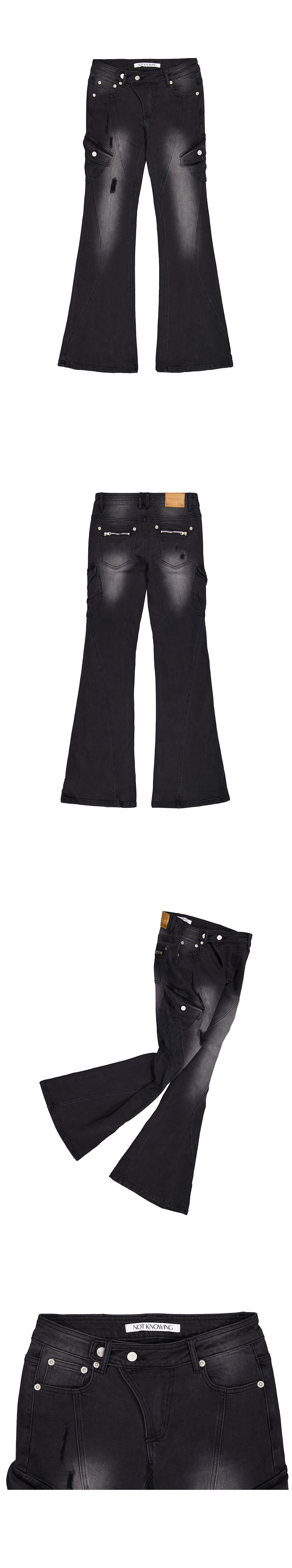 5/11 예약배송 Line-Cut Cargo Flared Jeans (VINTAGE BLUE)