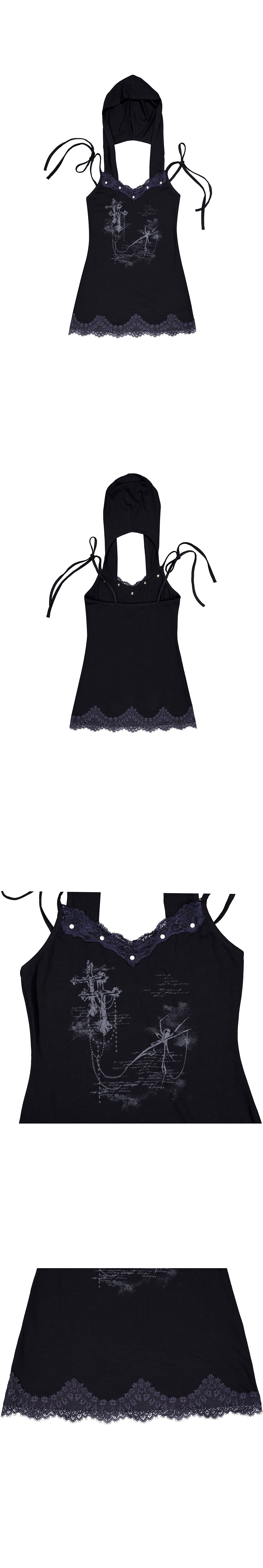 5/11 예약배송 Lace Hoodie Dress (BLACK)