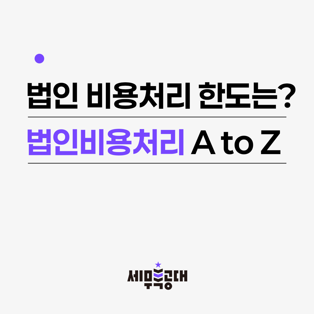 법인 비용처리 한도