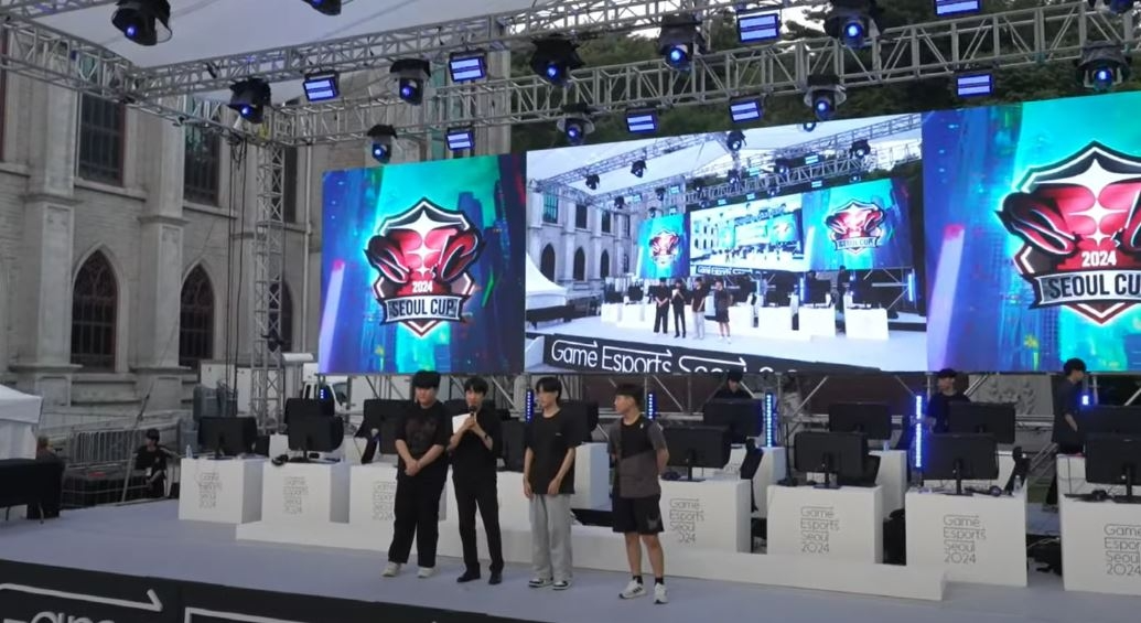 Players competing in the PUBG: Battlegrounds final take part in an interview session at Game Esports Seoul 2024. (Seoul Metropolitan Government YouTube channel)