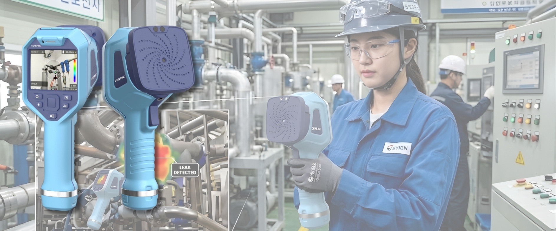 FOTRIC TD2 음향 이미징 카메라 | 초정밀 음향 탐지 기술을 활용한 산업용 가스 누출 및 전기 방전 감지 솔루션