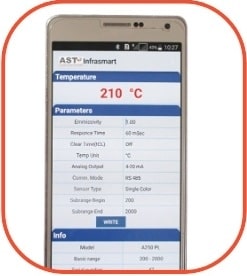 AST 적외선온도계 A250 | A450 |모바일 앱 연동 데이터 로깅 및 분석 