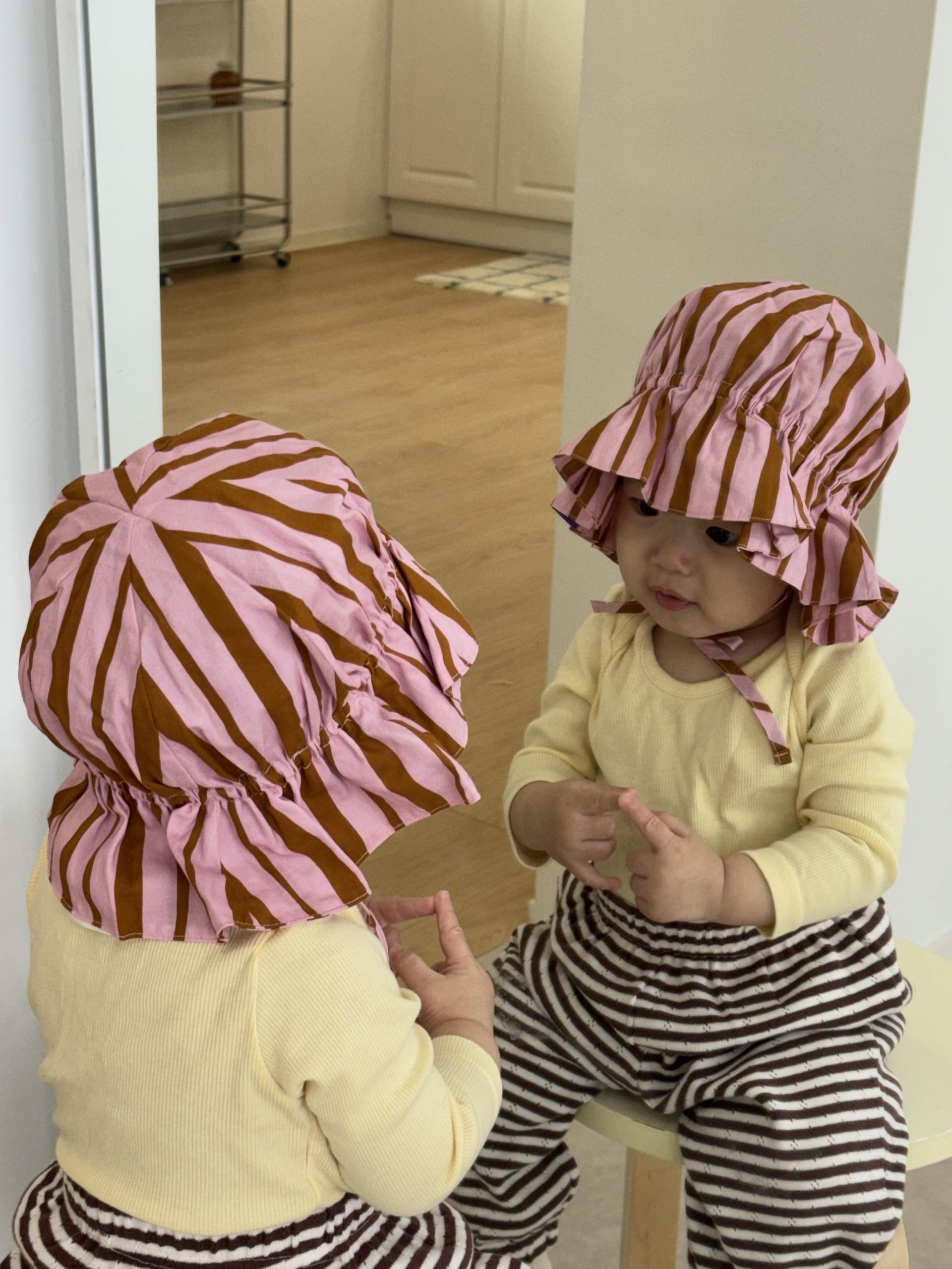 STRIPE SUNHAT (PINK)