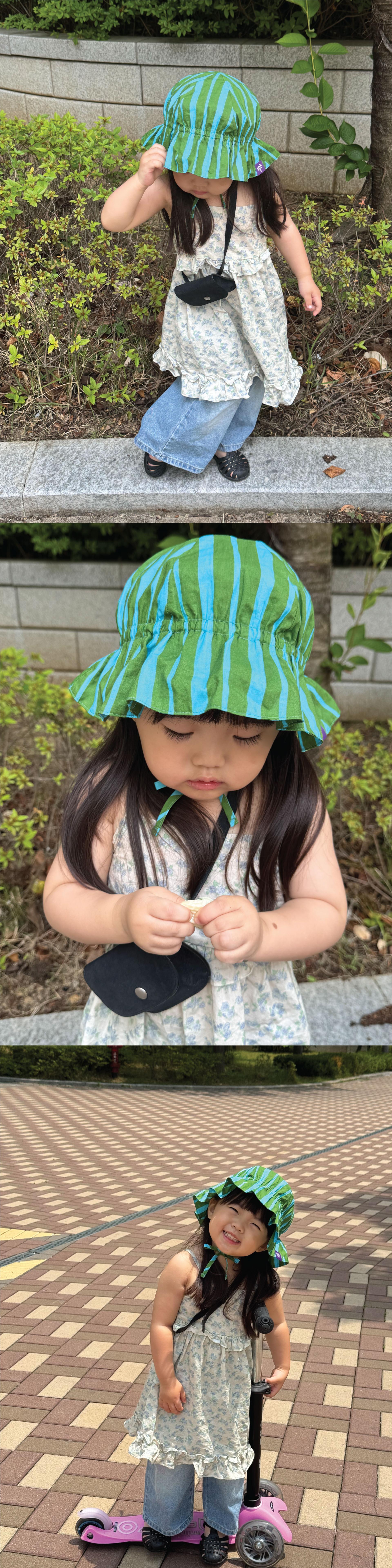 STRIPE SUNHAT (GREEN)