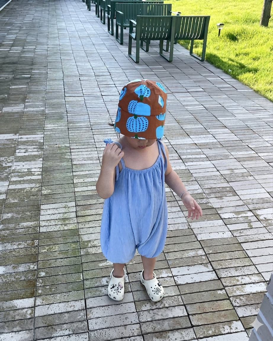 PUMPKIN SUNHAT (BLUE)