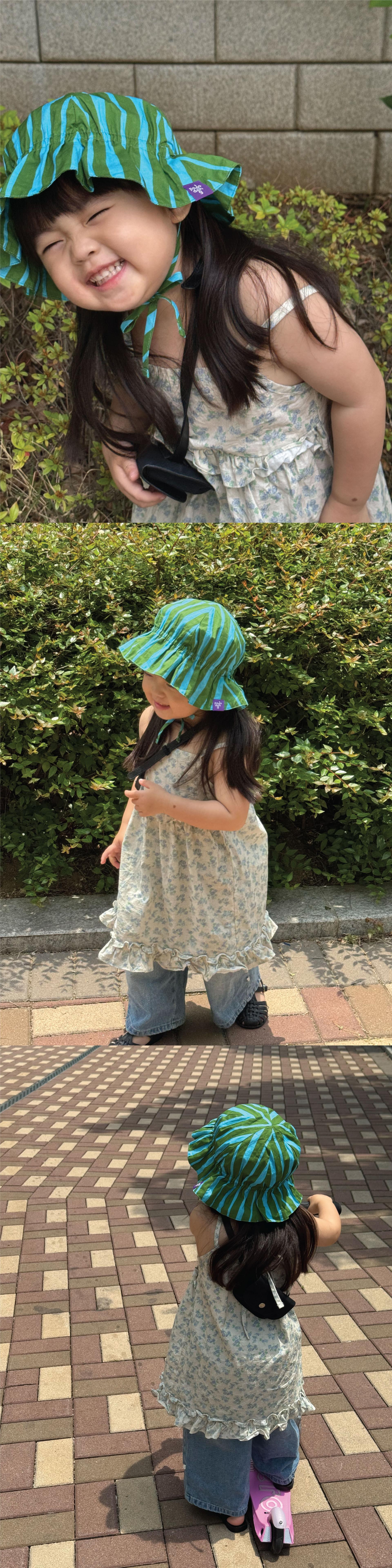 STRIPE SUNHAT (GREEN)