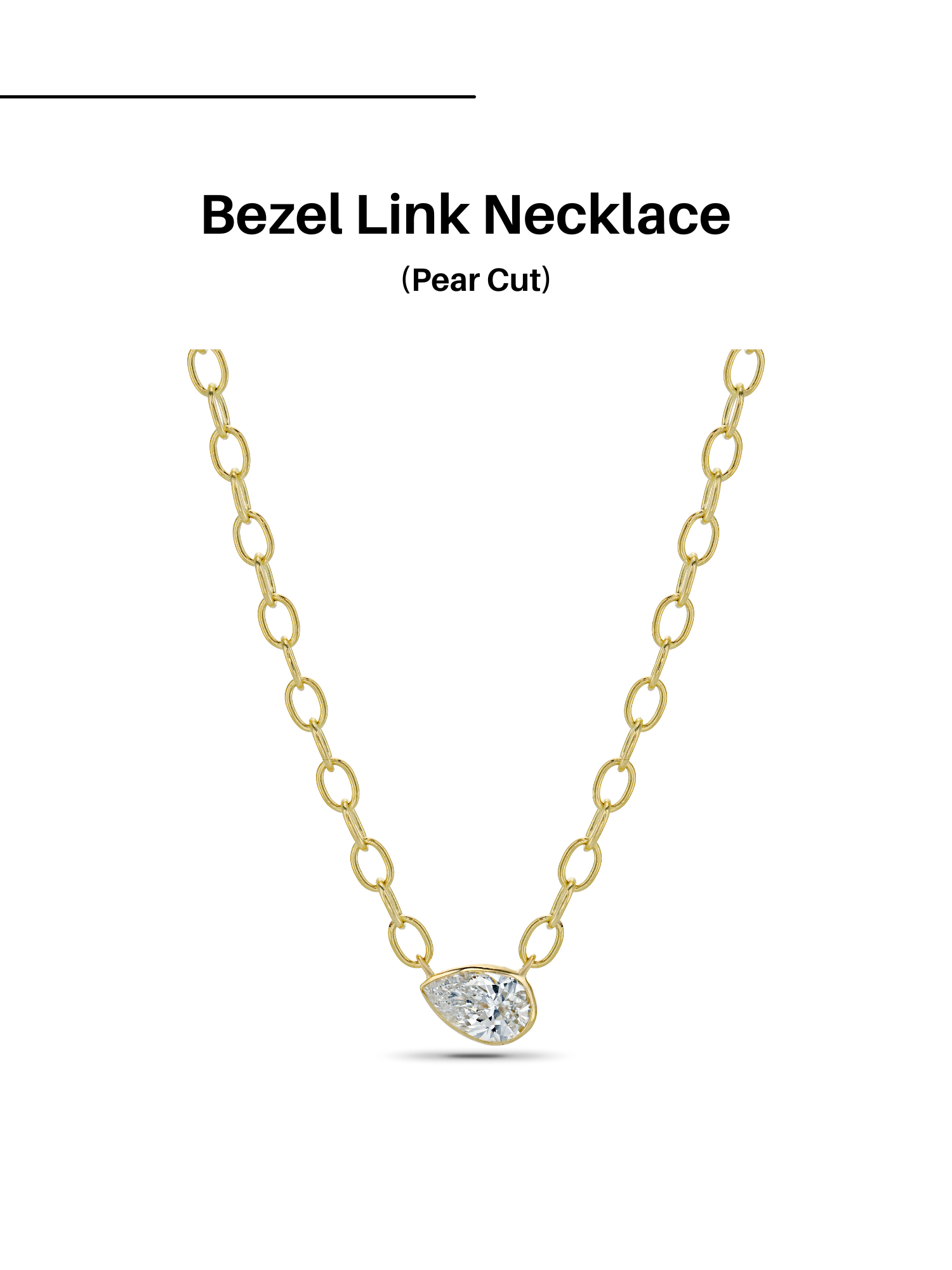 Bezel Link Necklace (3types)-1캐럿