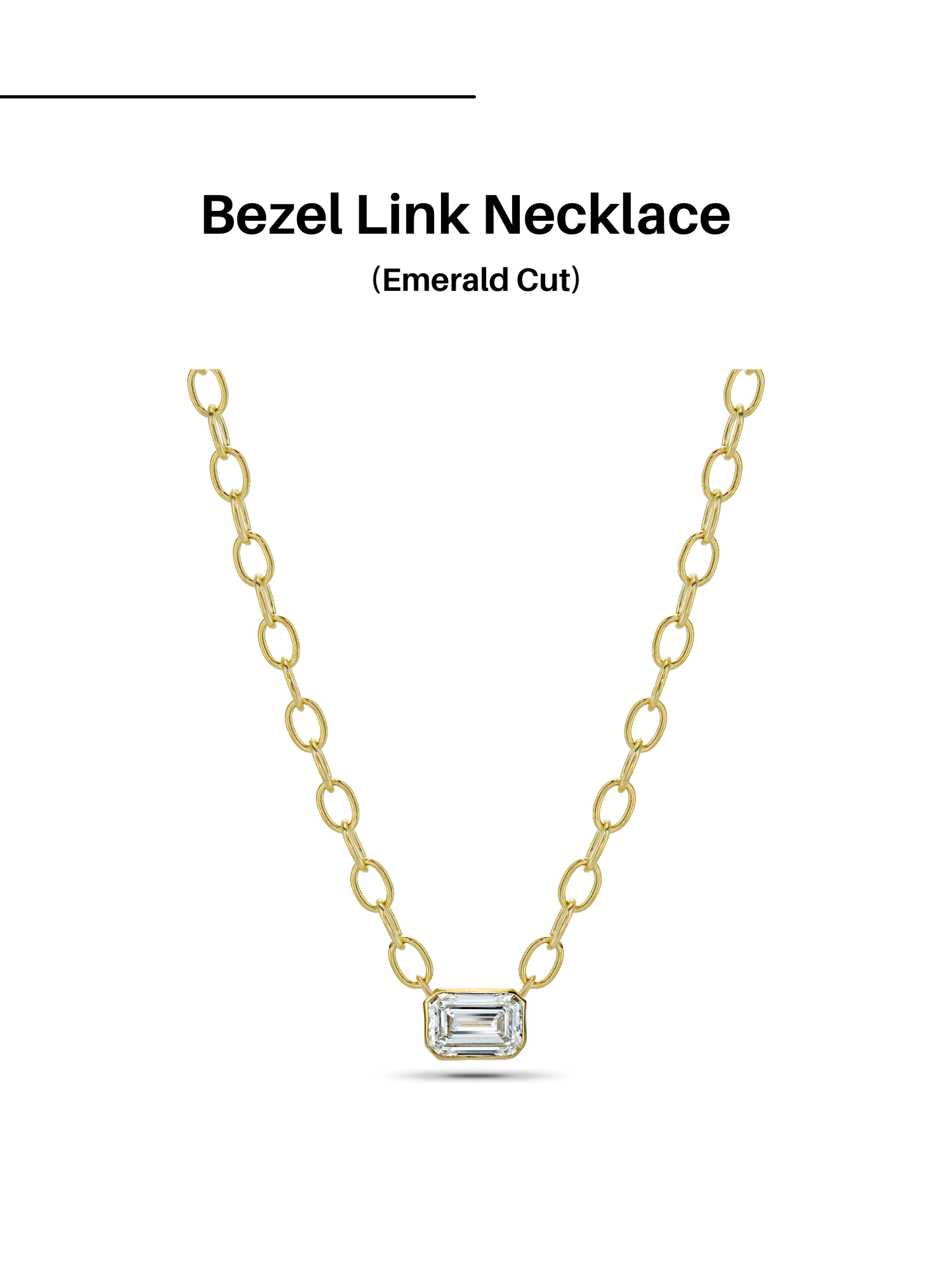 Bezel Link Necklace (3types)-1캐럿