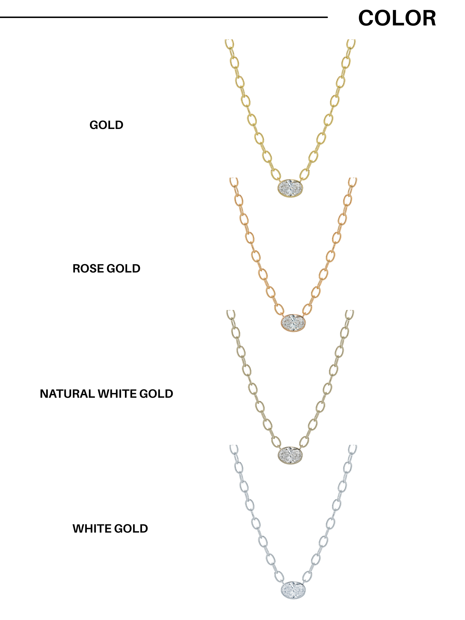 Bezel Link Necklace (3types)-1캐럿