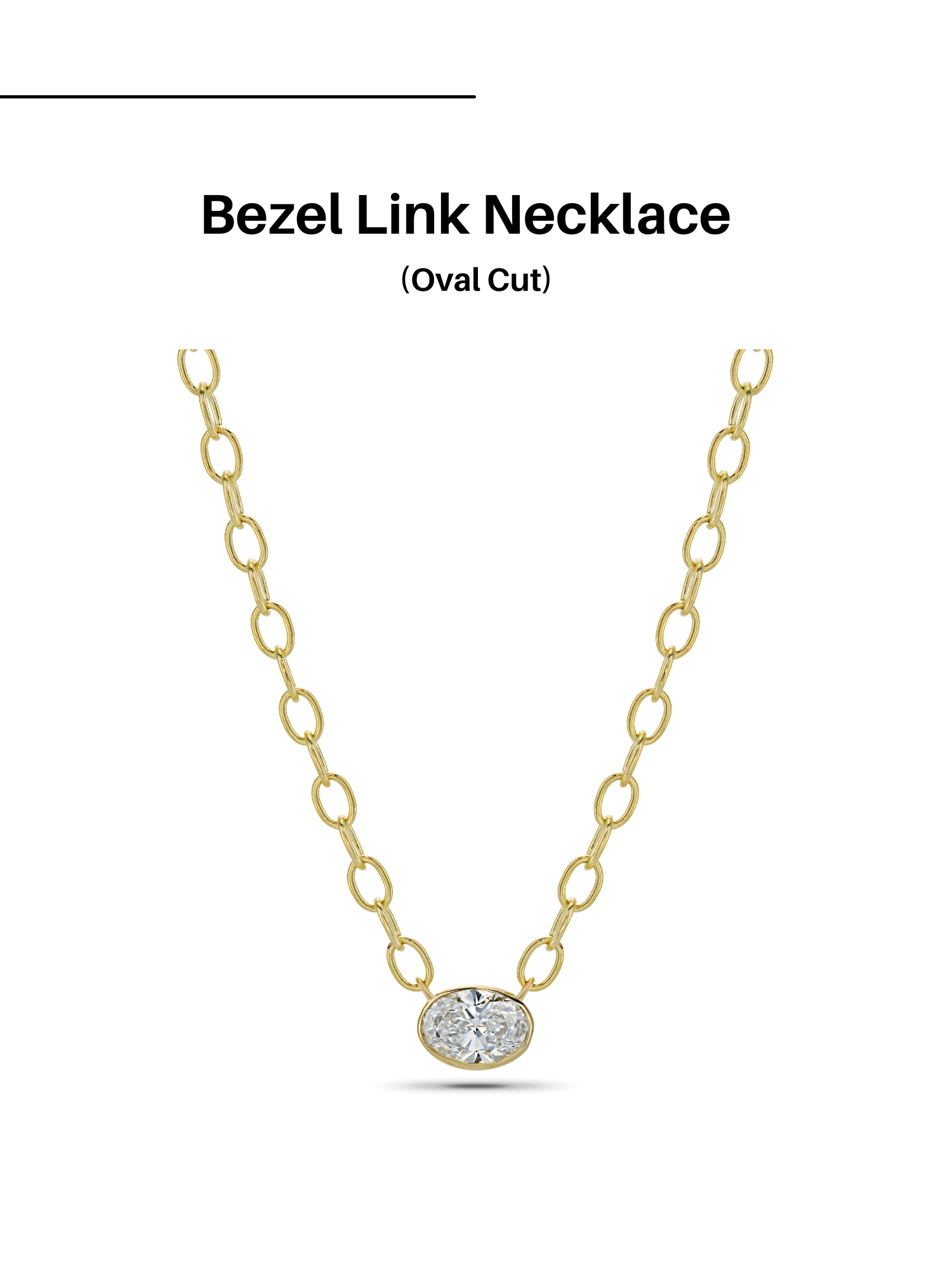 Bezel Link Necklace (3types)-1캐럿