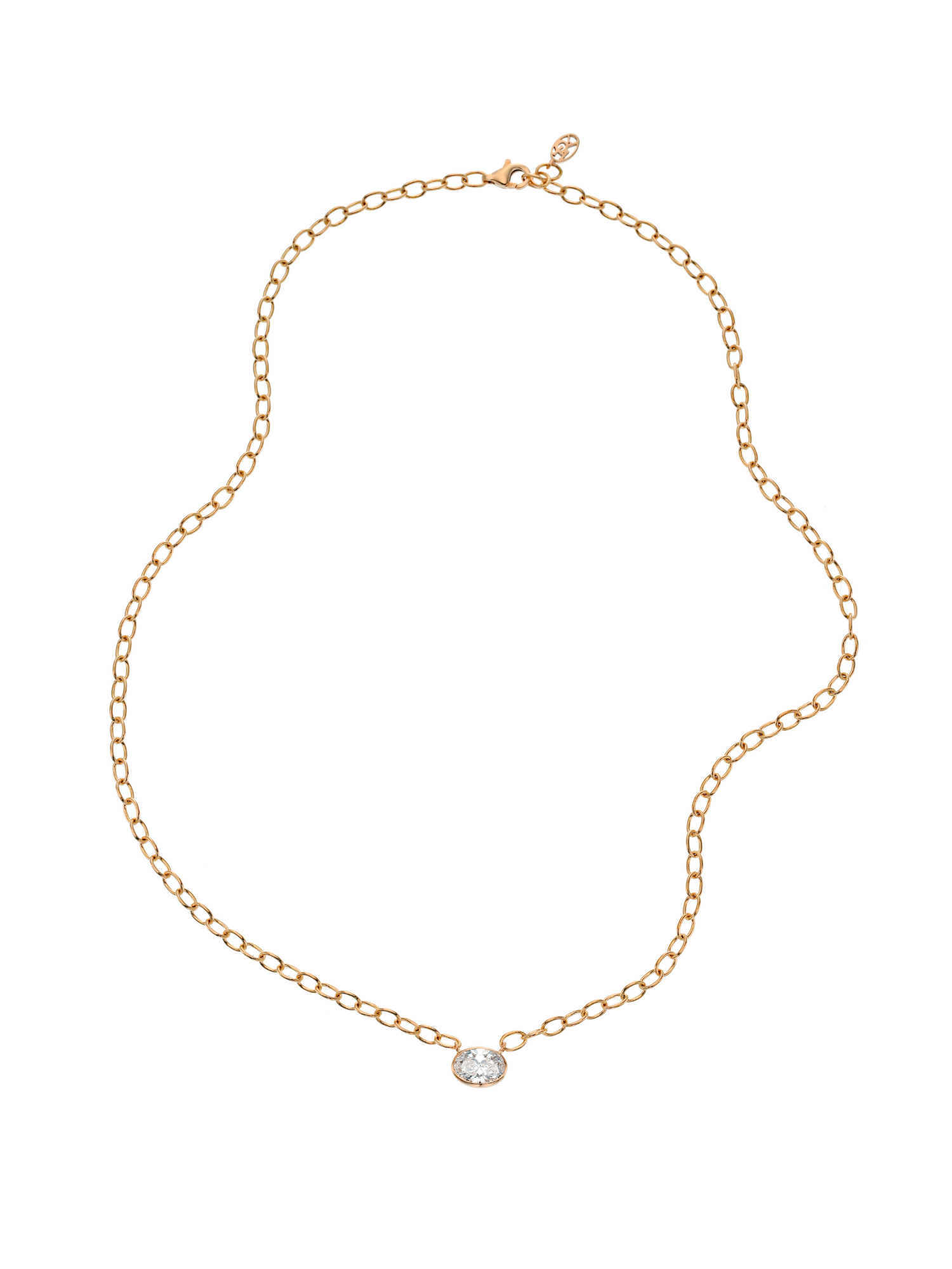 Bezel Link Necklace (3types)-1캐럿
