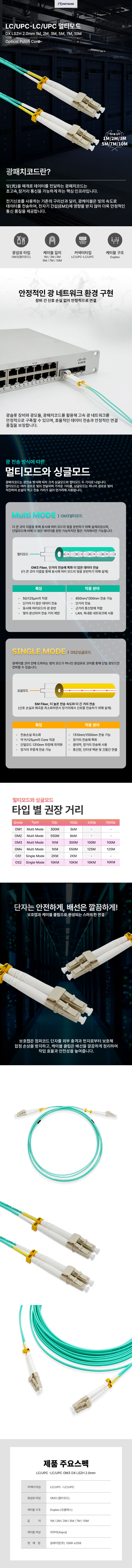 LC-SC 멀티모드 광패치코드