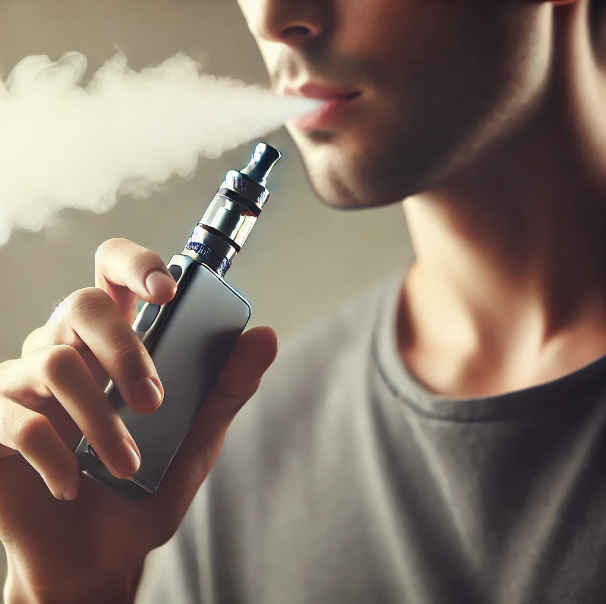 전자담배를 피고 있는 사람 이미지