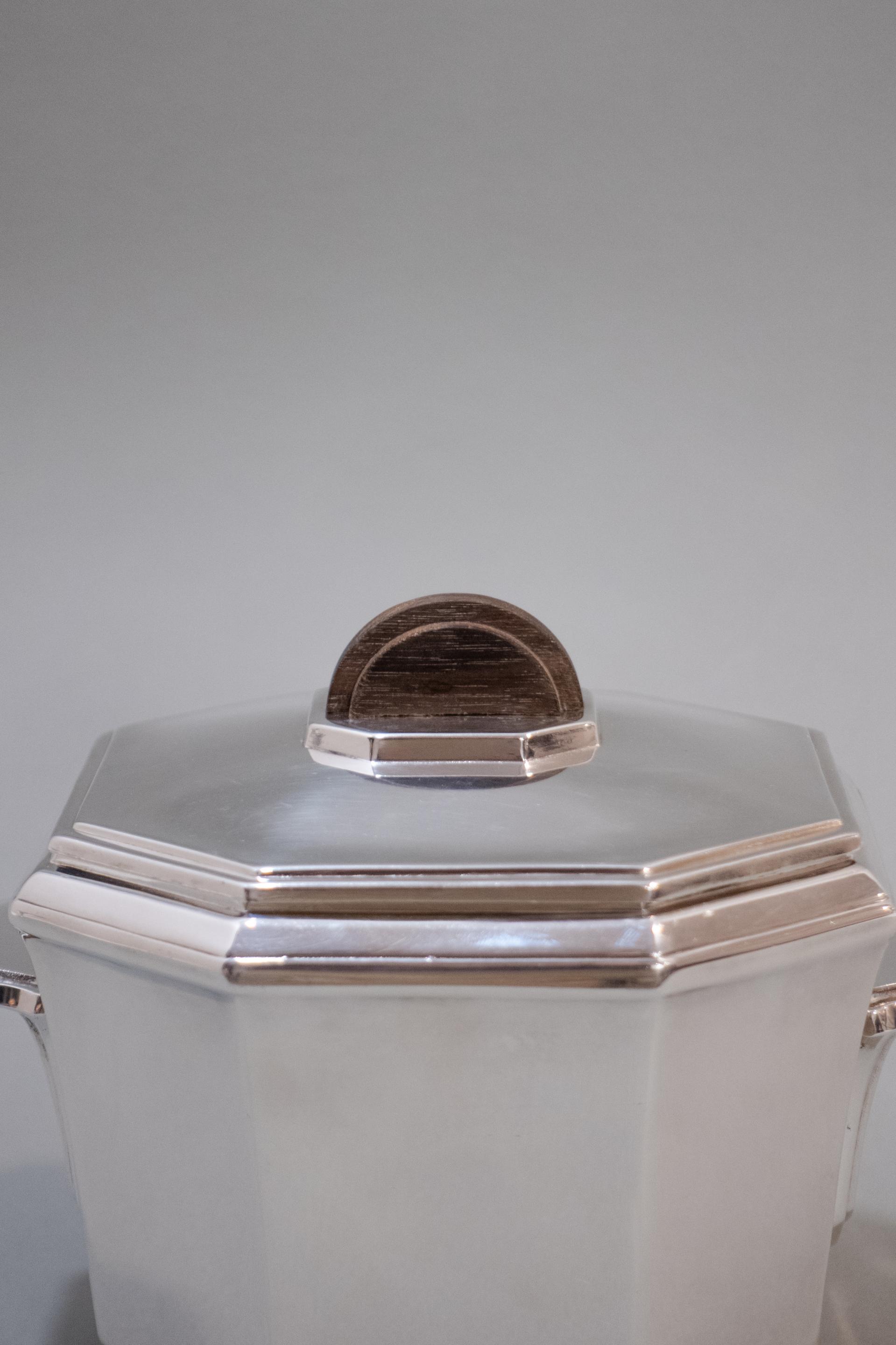 Octagonal Silver-Plated Sugar Pot