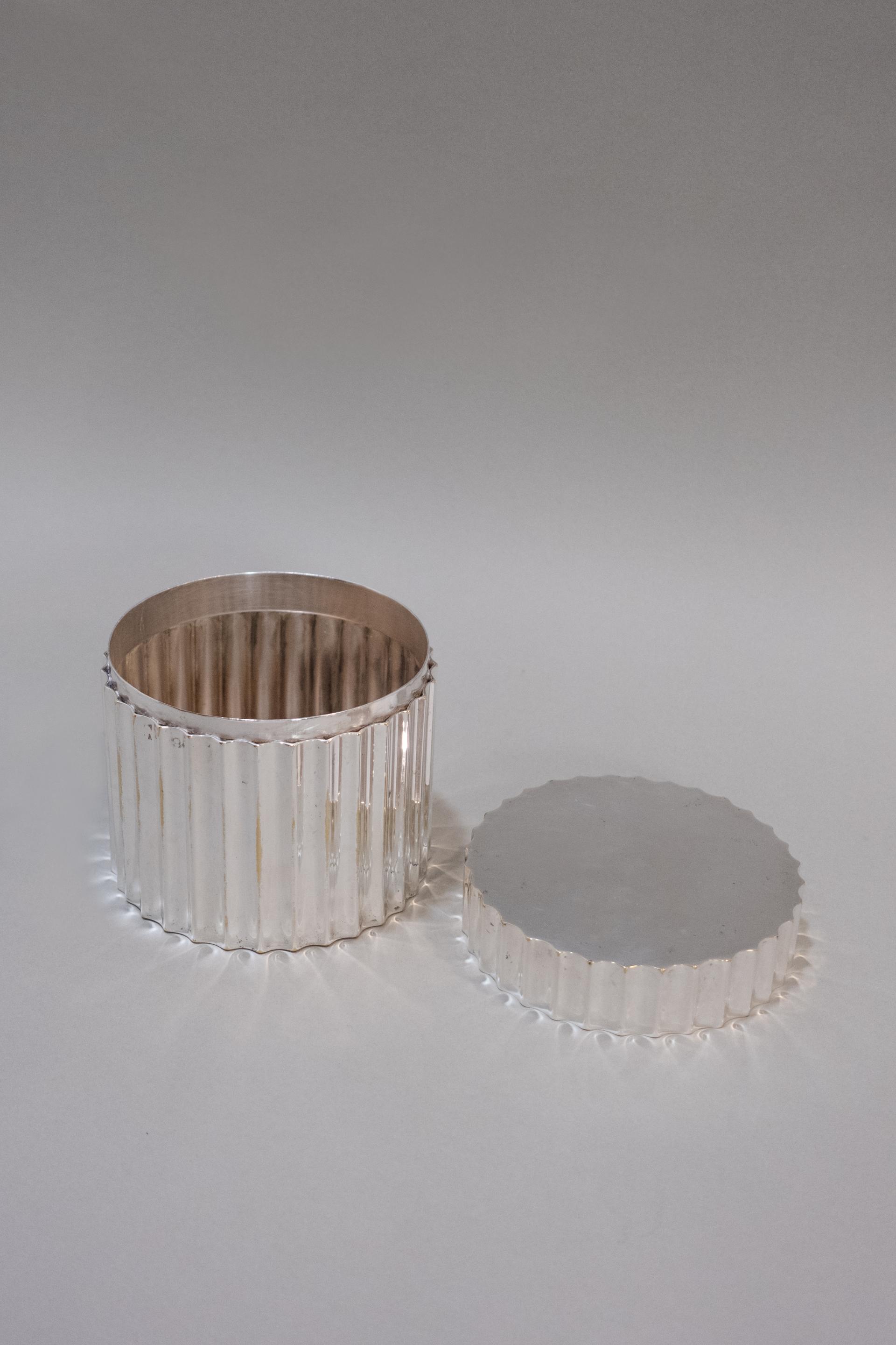 Silver Plated Fluted Trinket Box
