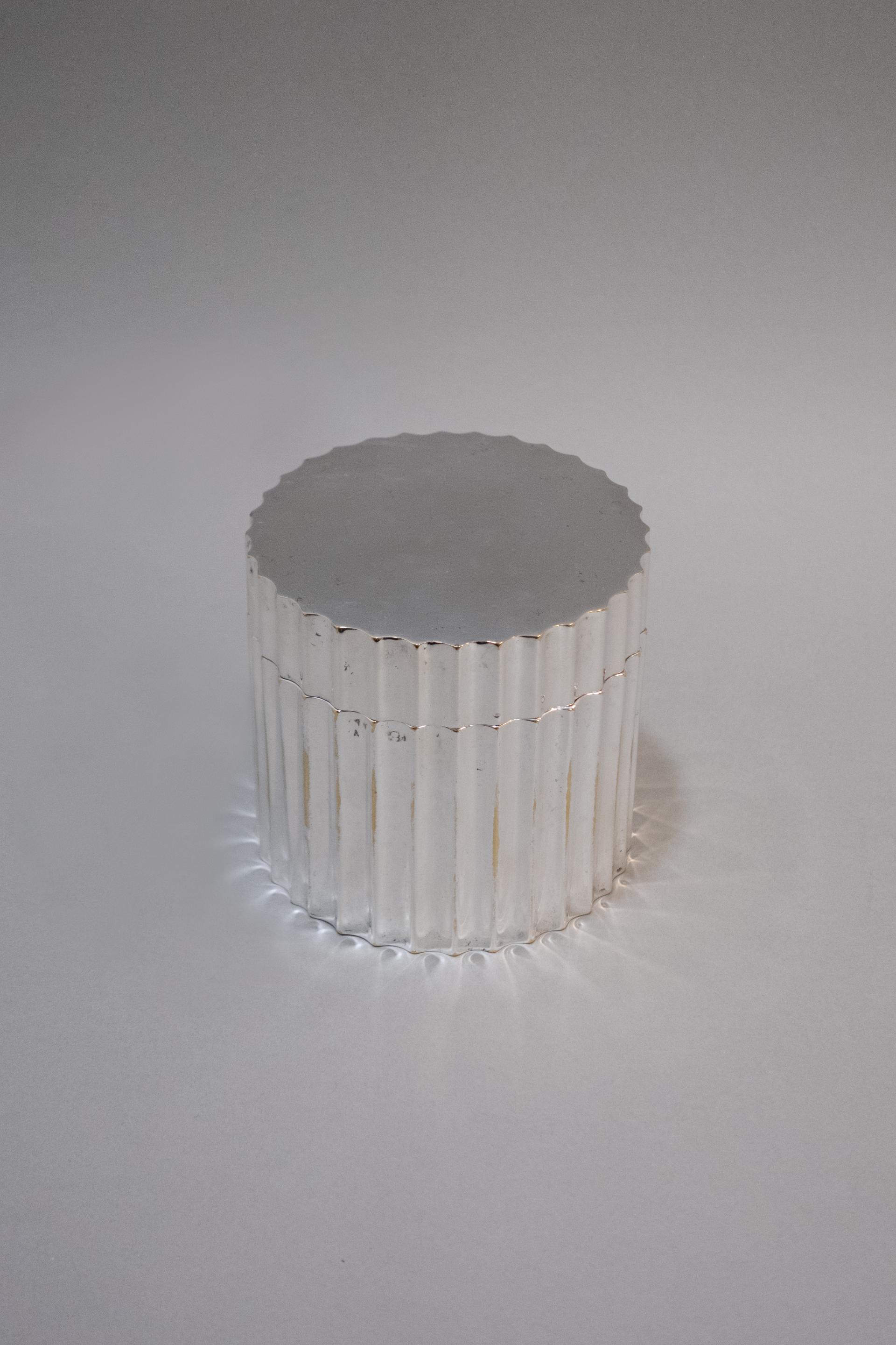 Silver Plated Fluted Trinket Box