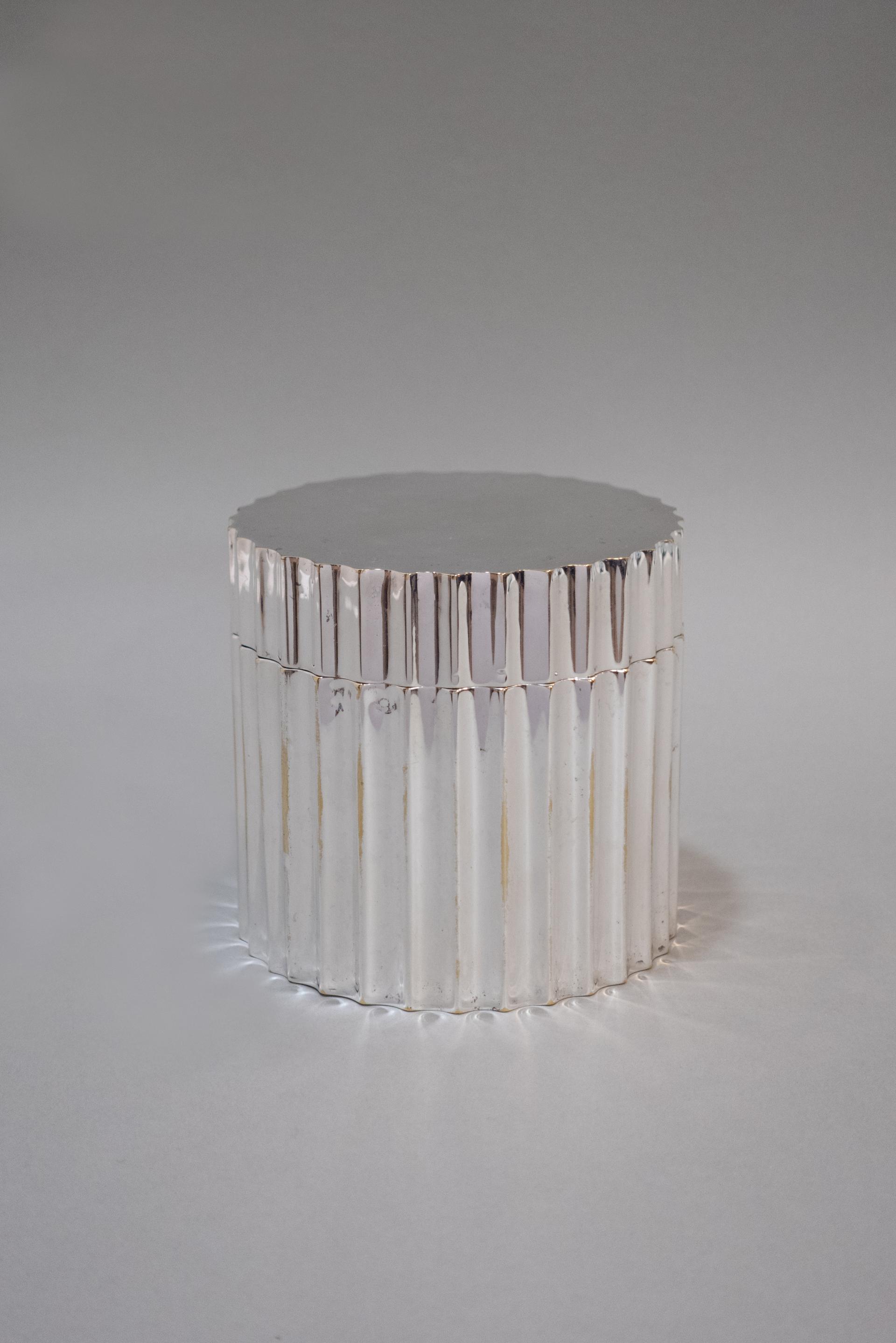 Silver Plated Fluted Trinket Box