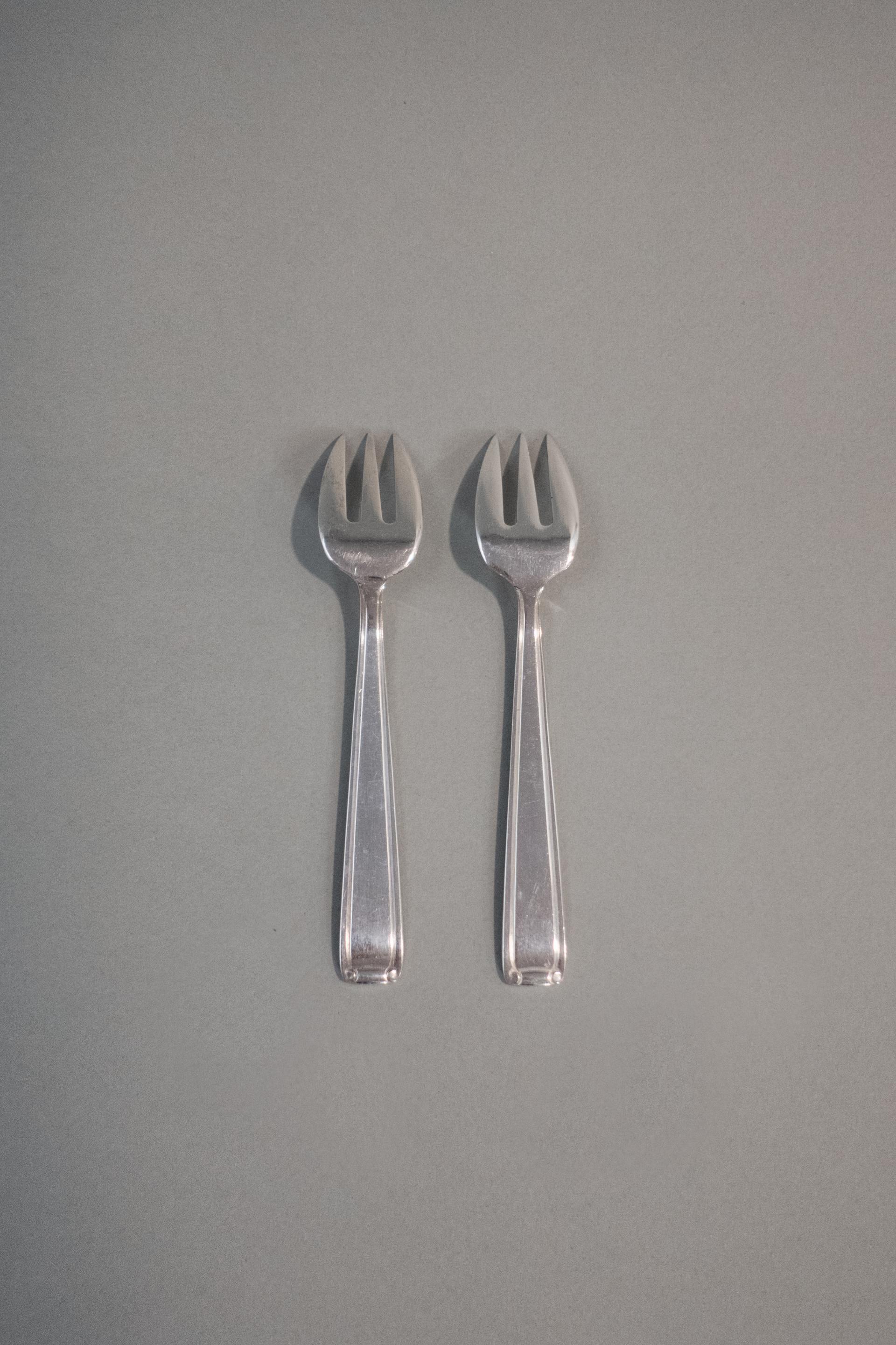 Vintage Silver Plated Dessert Fork Set