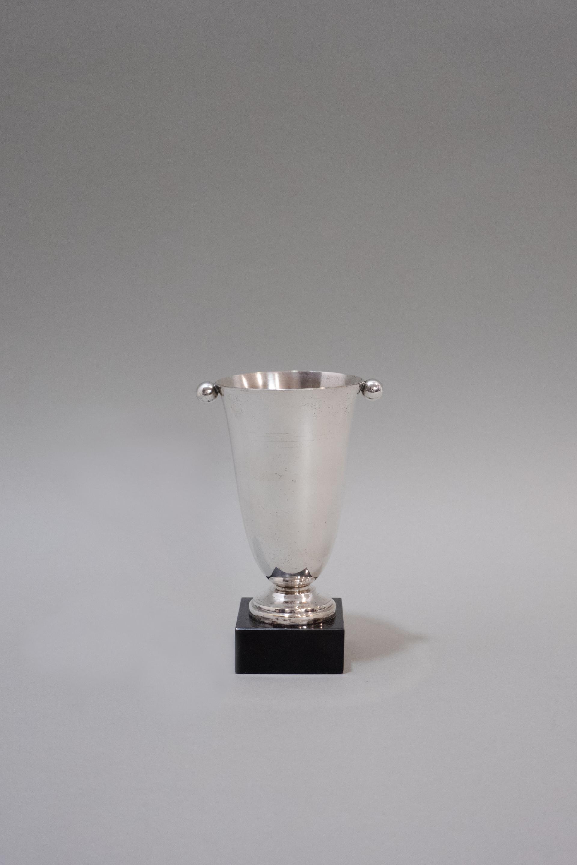 Art Deco Silver Plated Ball Handle Trophy Cup