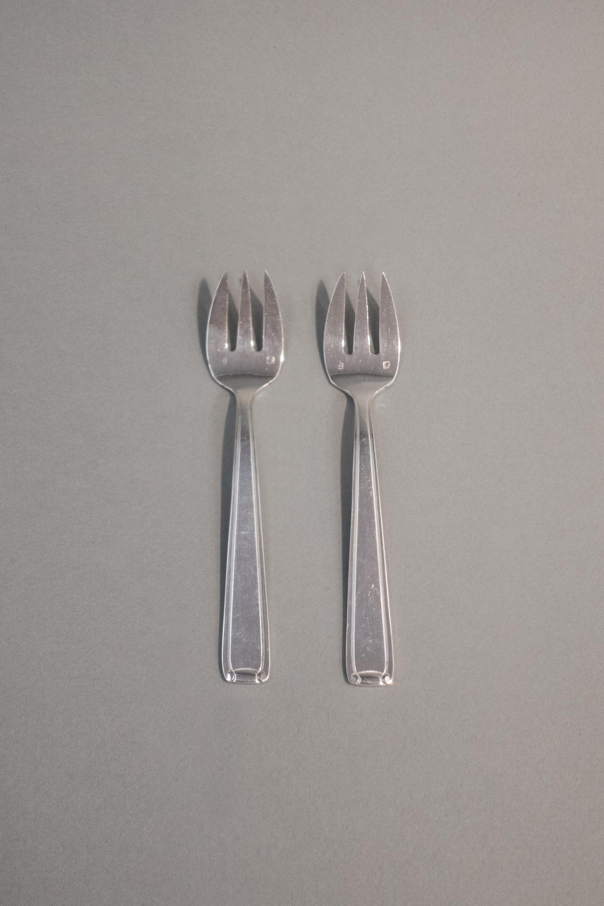 Vintage Silver Plated Dessert Fork Set