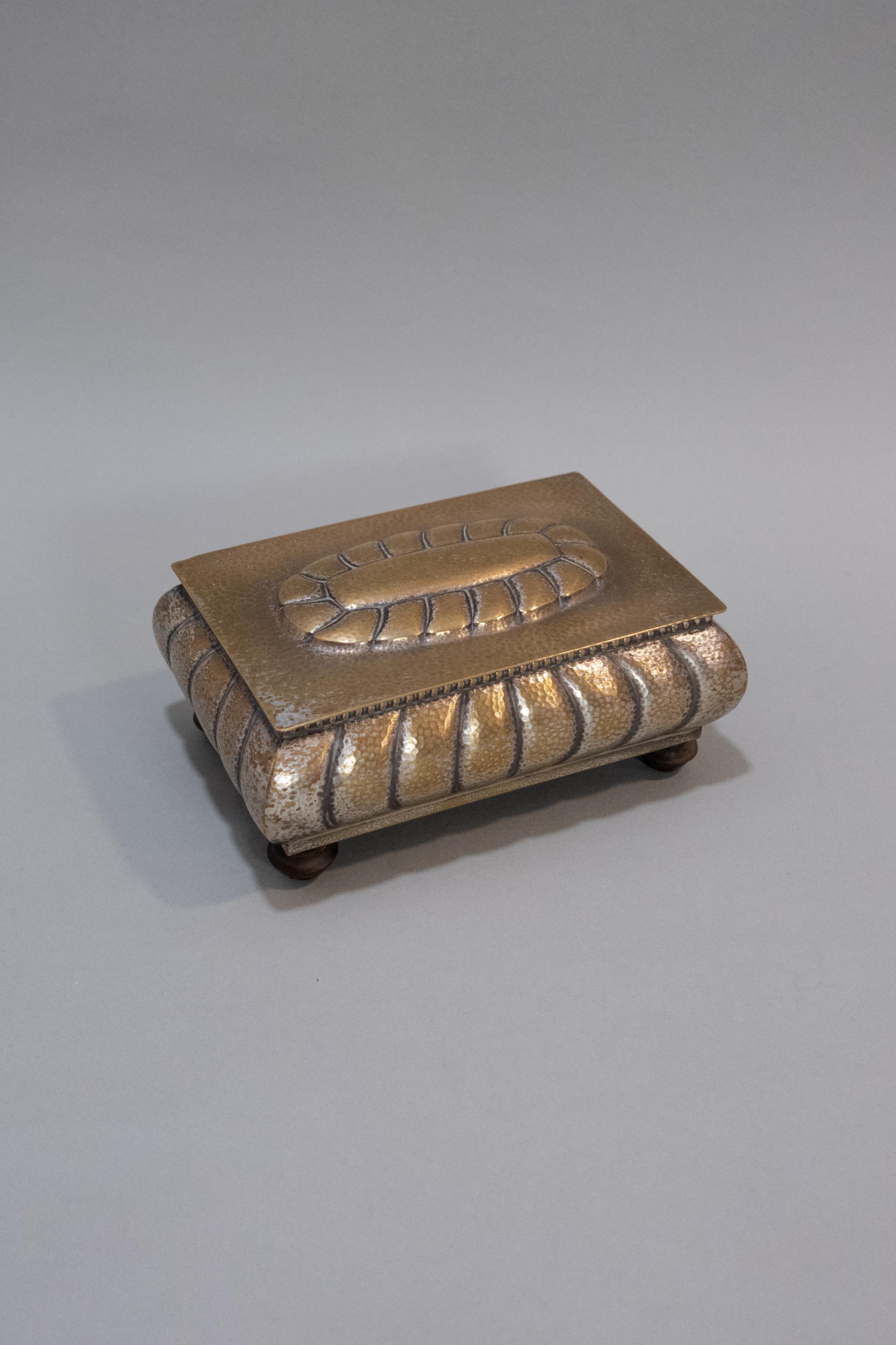 WMF Hammered Brass Jewelry Box