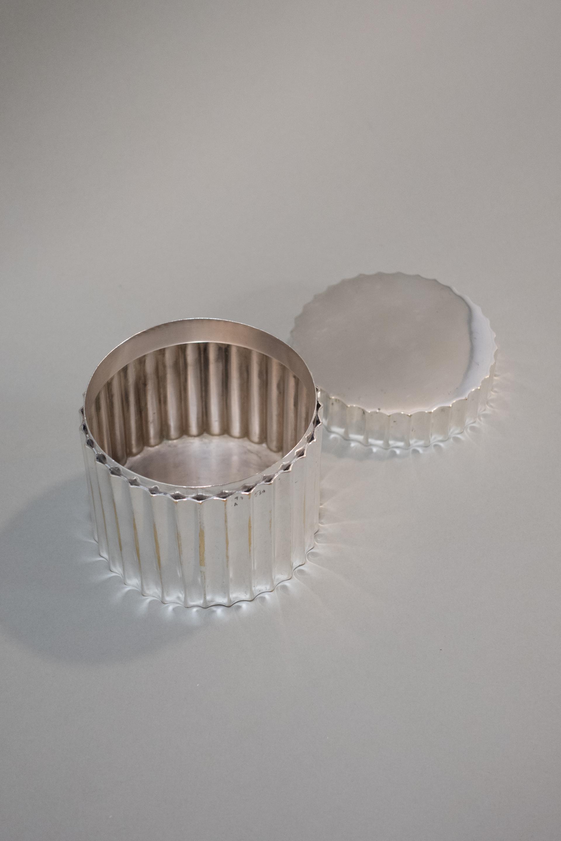 Silver Plated Fluted Trinket Box