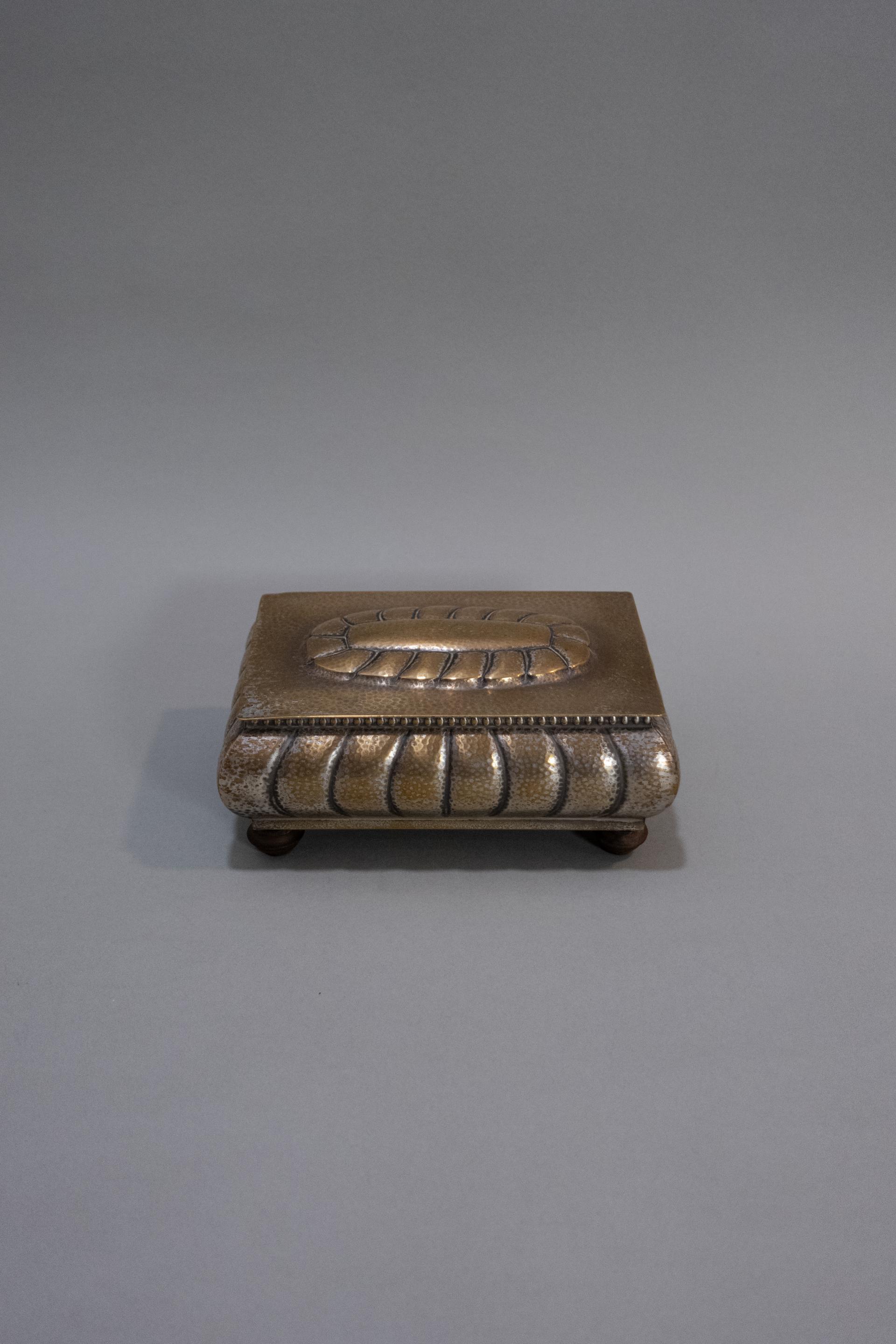 WMF Hammered Brass Jewelry Box