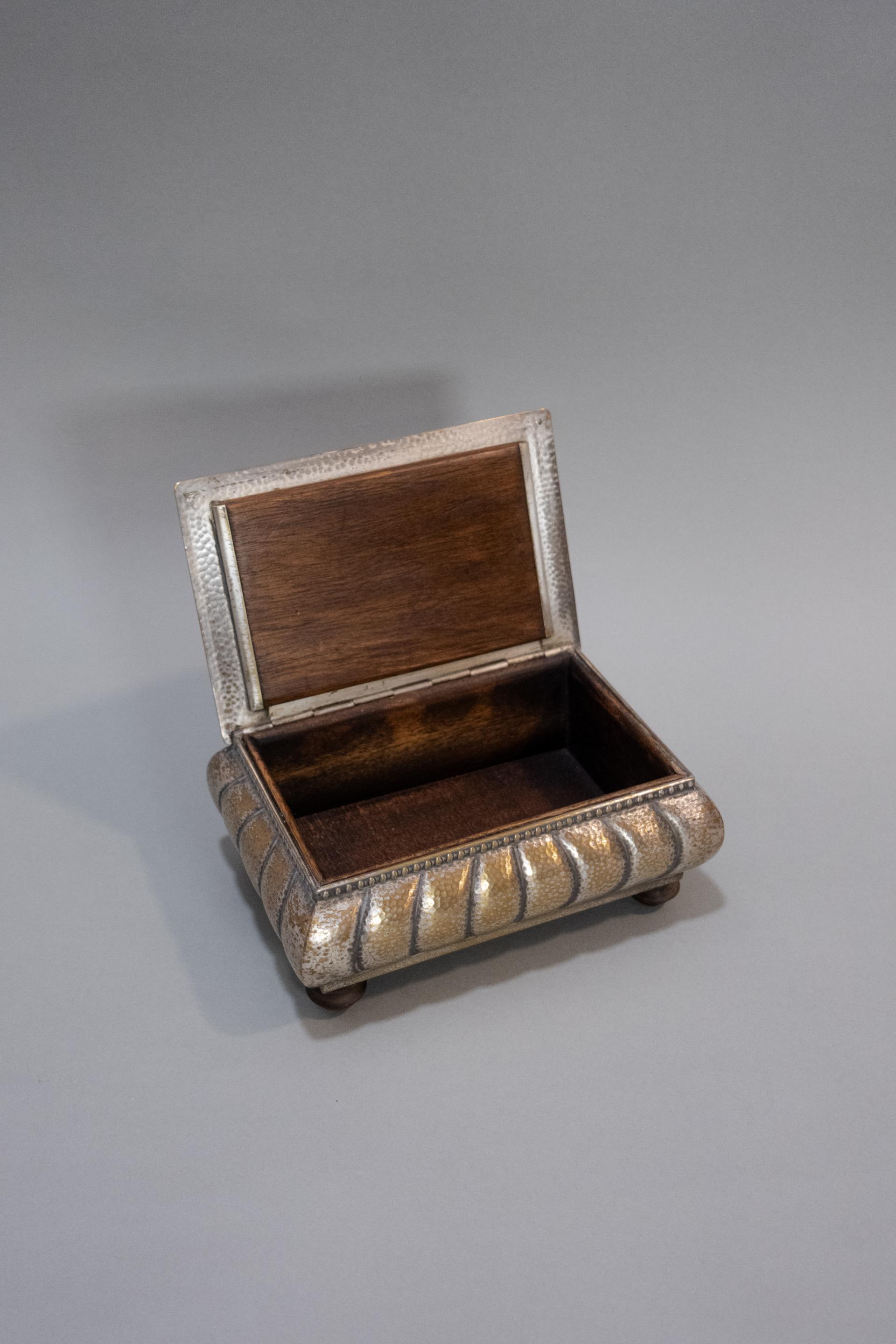 WMF Hammered Brass Jewelry Box